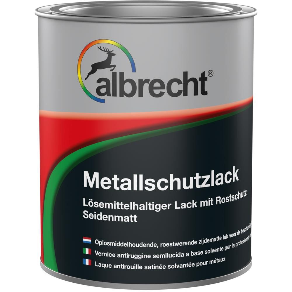 Lack Albrecht Metallschutzlack Metalllack 750ml schwarz seidenmatt Rostschutz Decklack