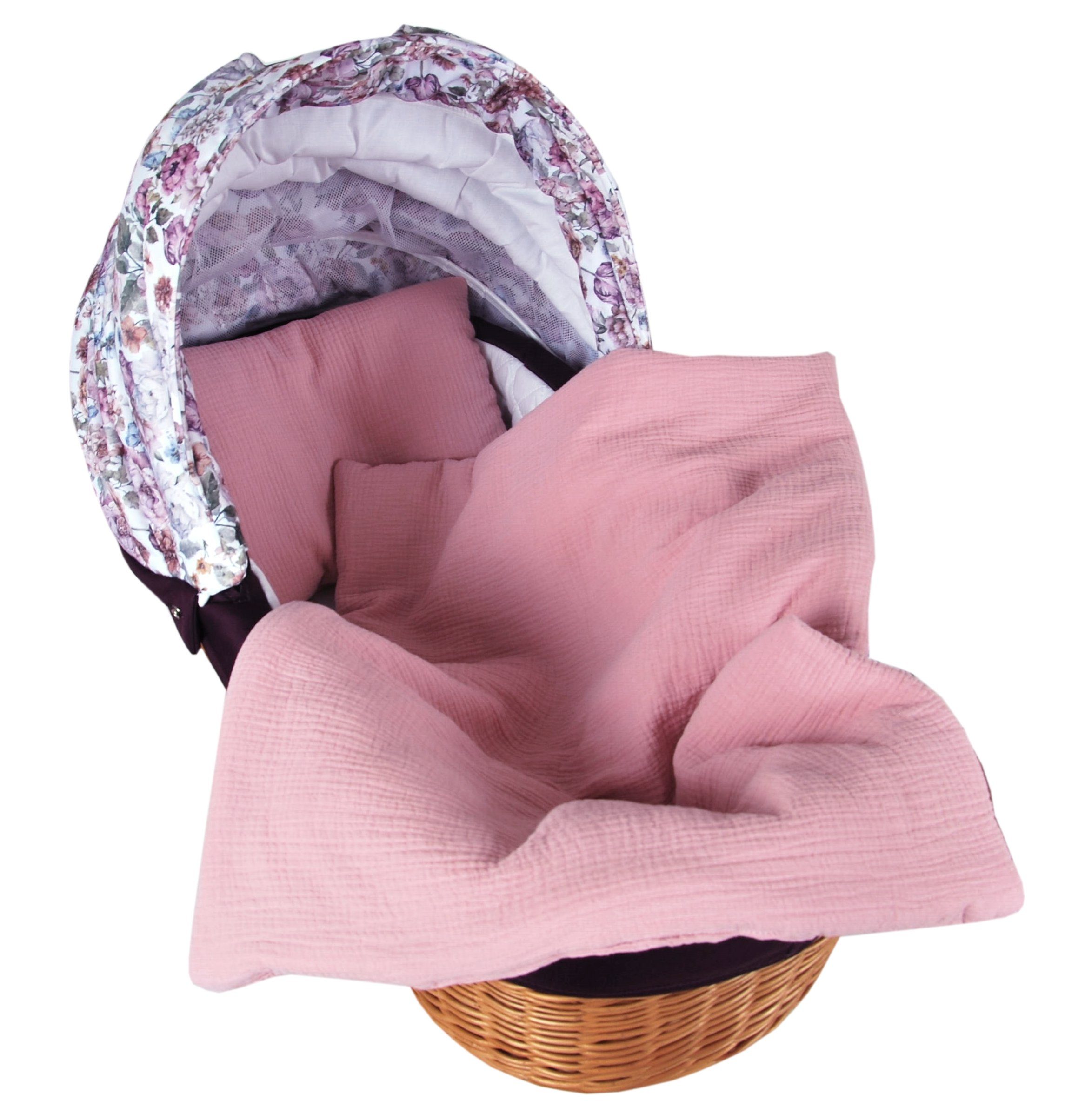 Rosa 75x60cm, Kuscheldecke Babydecke BabyLux, Babydecke Kinderwagendecke BabyLux Musselin