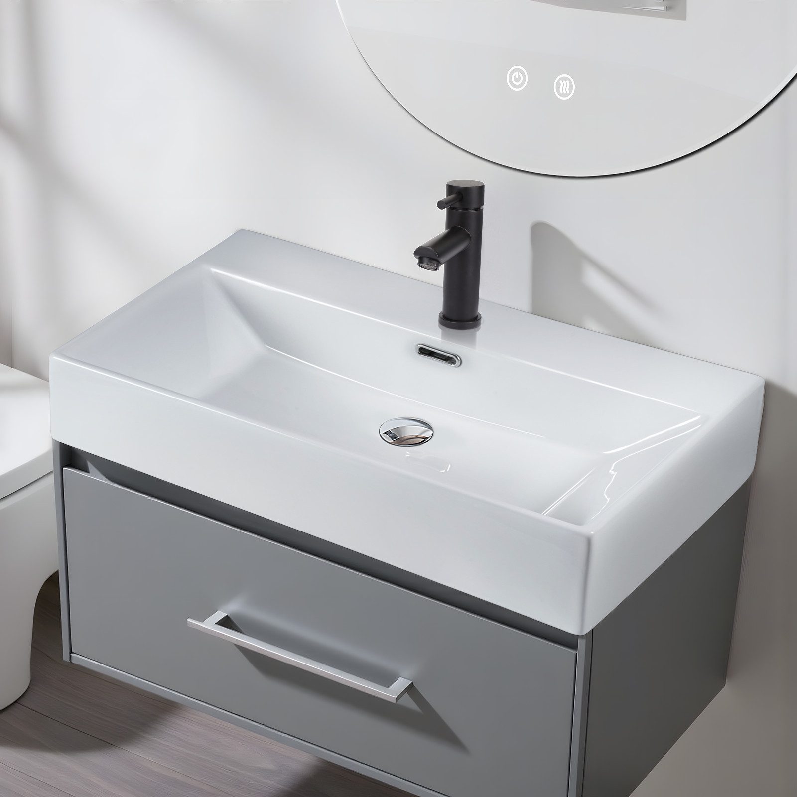 Nettlife Waschbecken Badezimmer Aufsatzwaschbecken Keramik Eckig günstig online kaufen
