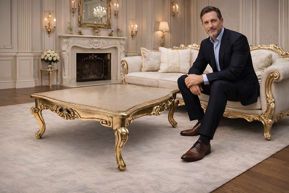 JVmoebel Couchtisch Eleganter Barock Tisch in edlem Design mit hochwertiger Oberfläche (1-St., Couchtisch), Made in Europa