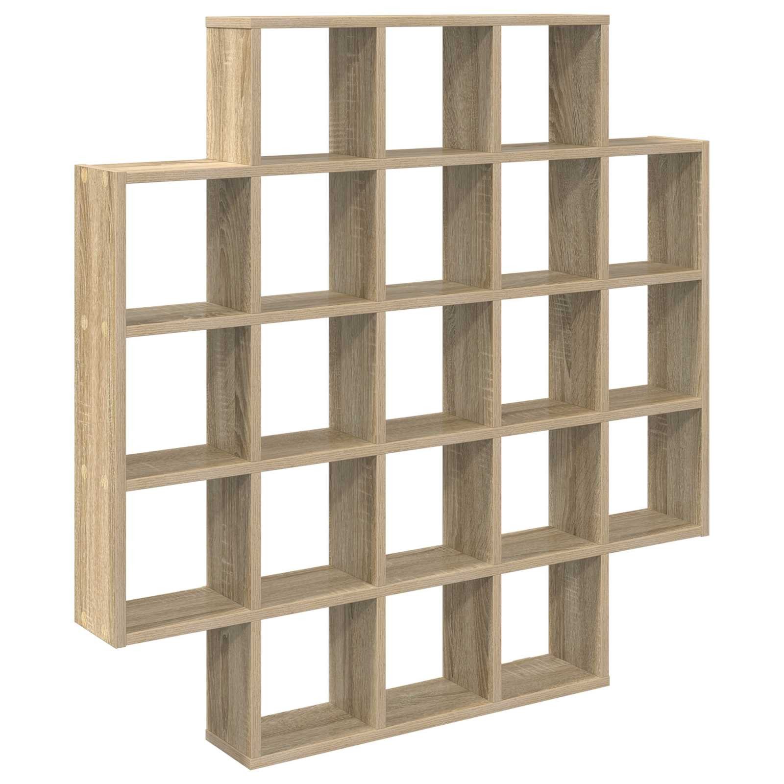 vidaXL Regal Wandregal Sonoma-Eiche 100 x 13 x 100 cm Holzwerkstoff, 1-tlg.