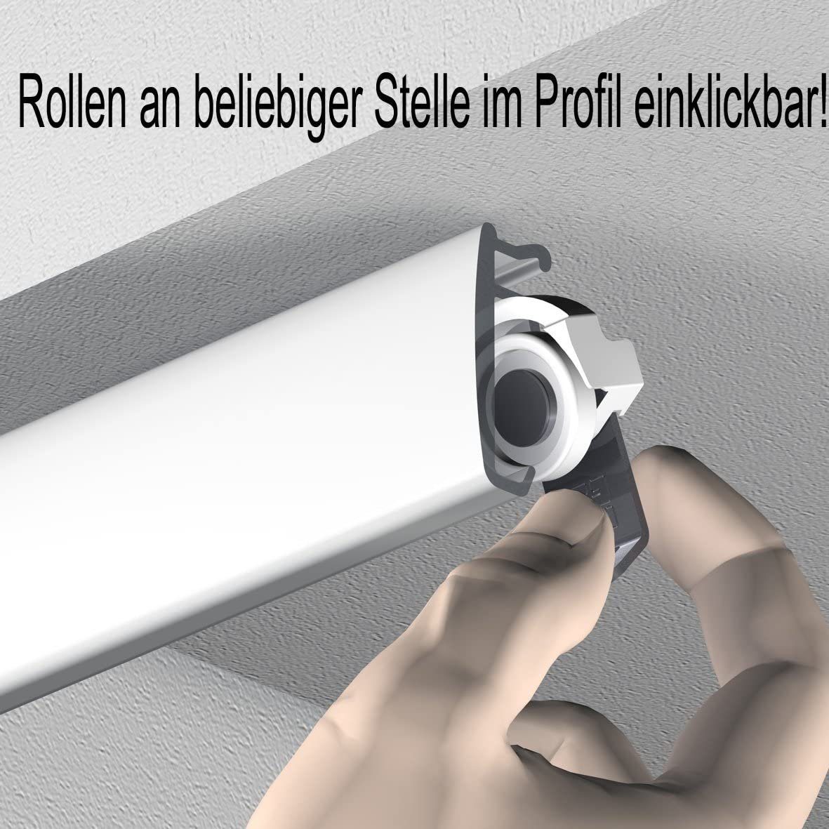 Garduna Gardinenschiene Garduna SmartGlide!, Gardinenschiene Silber, 1-läufig, gebohrt, Aluminium
