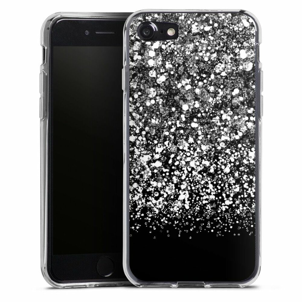 DeinDesign Handyhülle Glitzer Look Schneeflocken Muster Snow Fall Glitter Look, Apple iPhone 8 Silikon Hülle Bumper Case Handy Schutzhülle