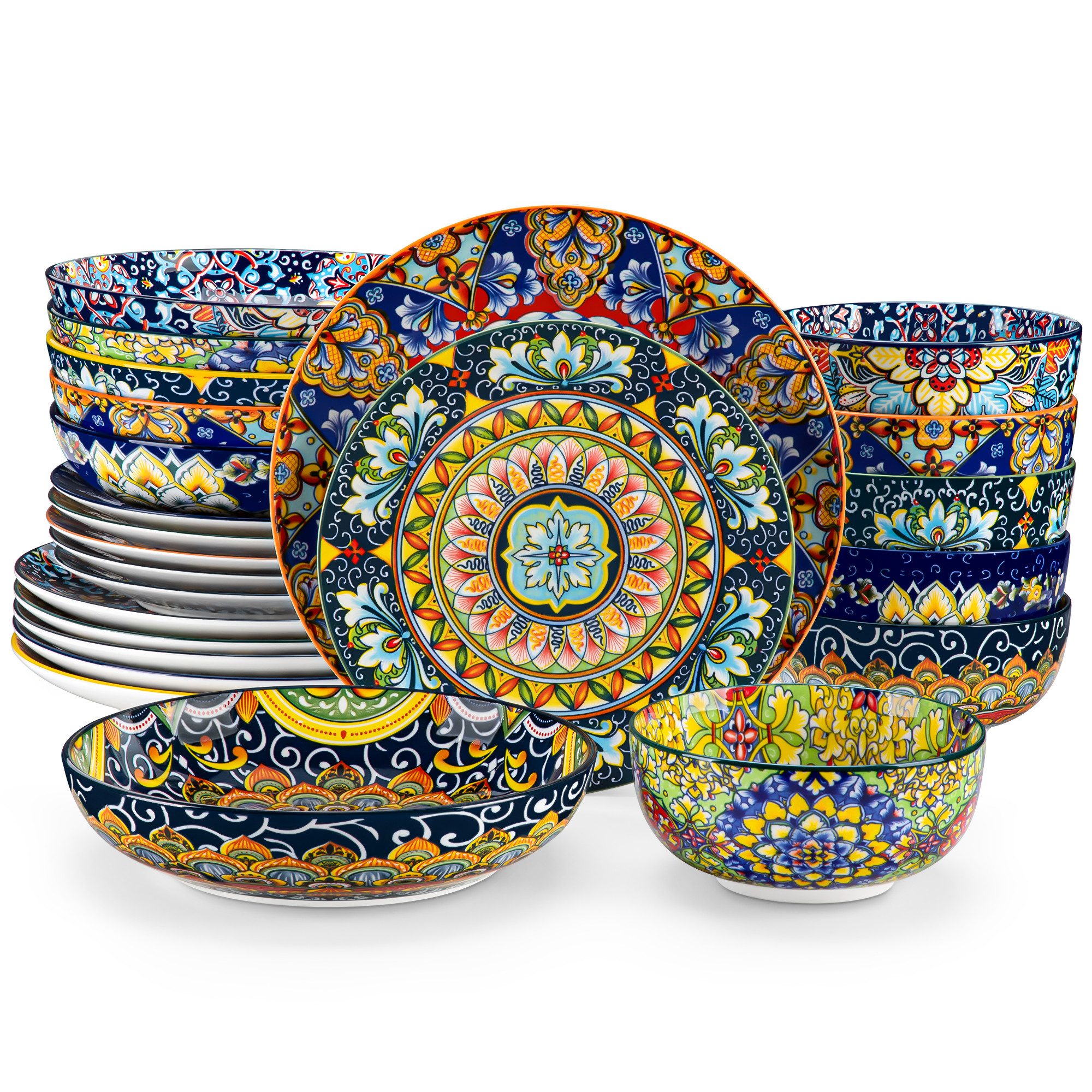 vancasso Geschirr-Set Tafelservice für 4/6 Personen, Porzellan, BOHO-Stil (24-tlg), 6 Personen, Porzellan