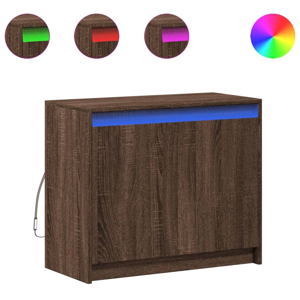 vidaXL Sideboard LED-Sideboard Braun Eichen-Optik 72x34x61 günstig online kaufen