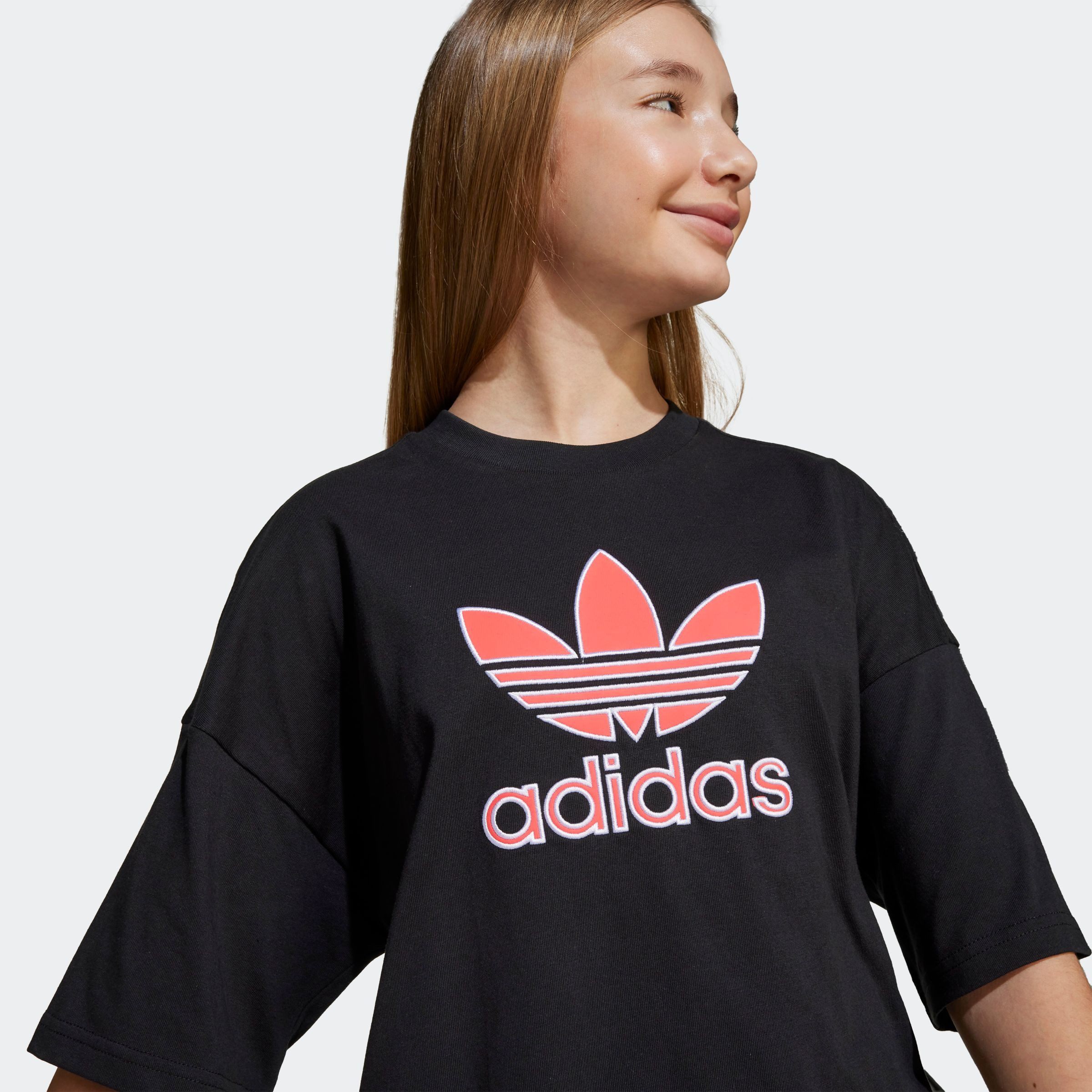 adidas Originals T-Shirt OVERSIZE TREFOIL lockerer und lässiger Schnitt, für Kinder, mit großem Trefoil-Logo