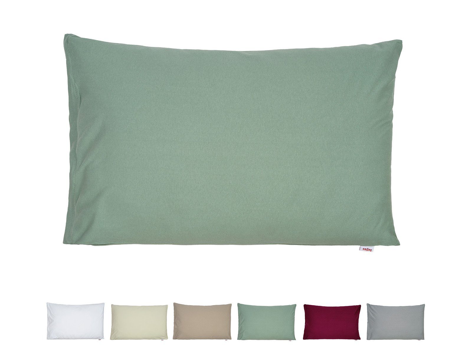 beties Kissenbezüge BasicSoft, (1 Stück), ca. 40x60 cm Jersey 100% Baumwolle (natural-grün)