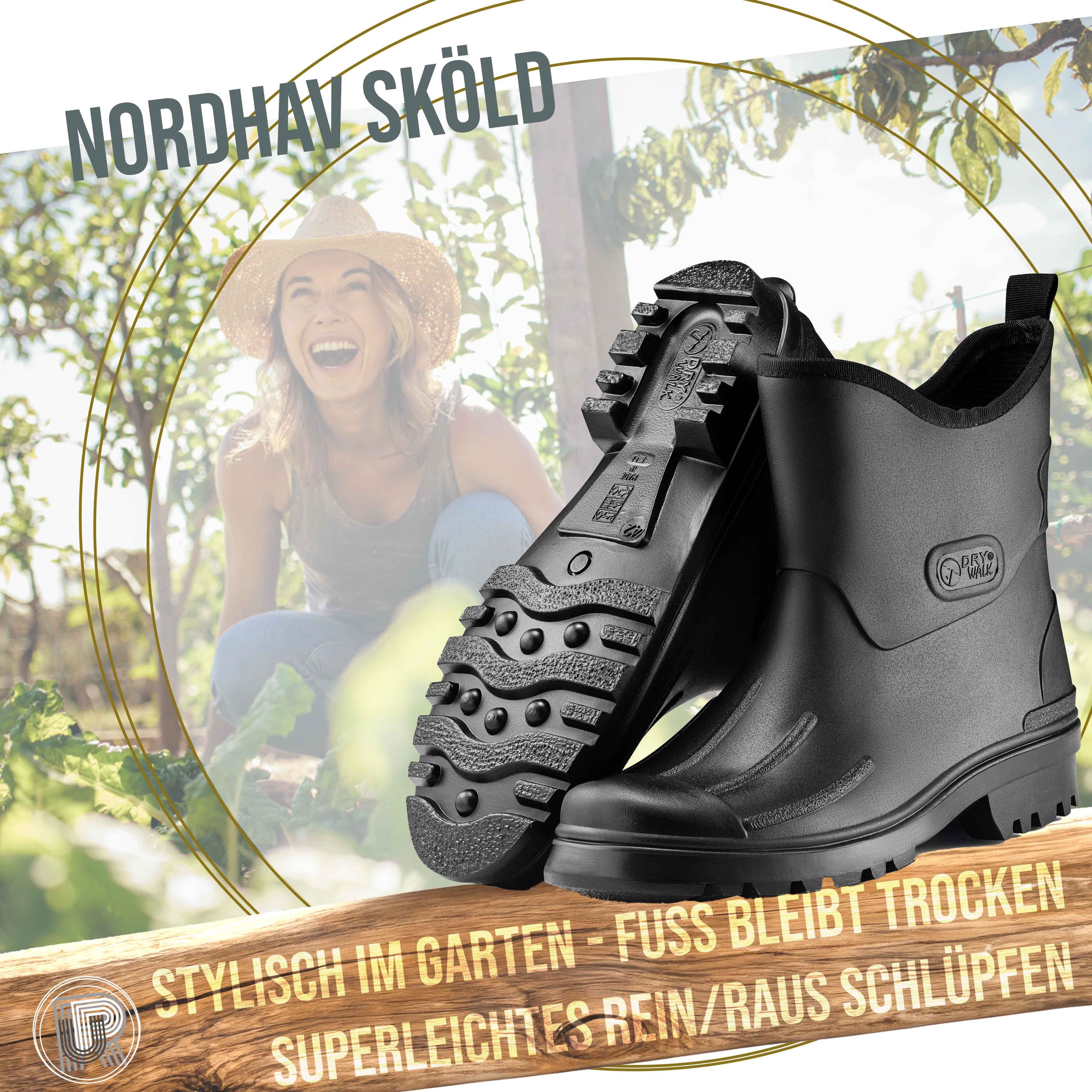 Ultrapower Nordhav Sköld Herren halbhohe Regenboots 41 Schwarz Gummistiefel Regenstiefel aus Gummi l Gummihalbstiefel Matschstiefel