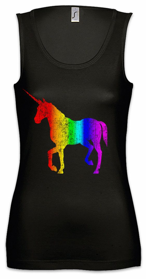 Urban Backwoods Tanktop Unicorn I Ärmelloses Damen T-Shirt Einhorn Rainbow Colors Regenbogen Fairies Elfen The Last