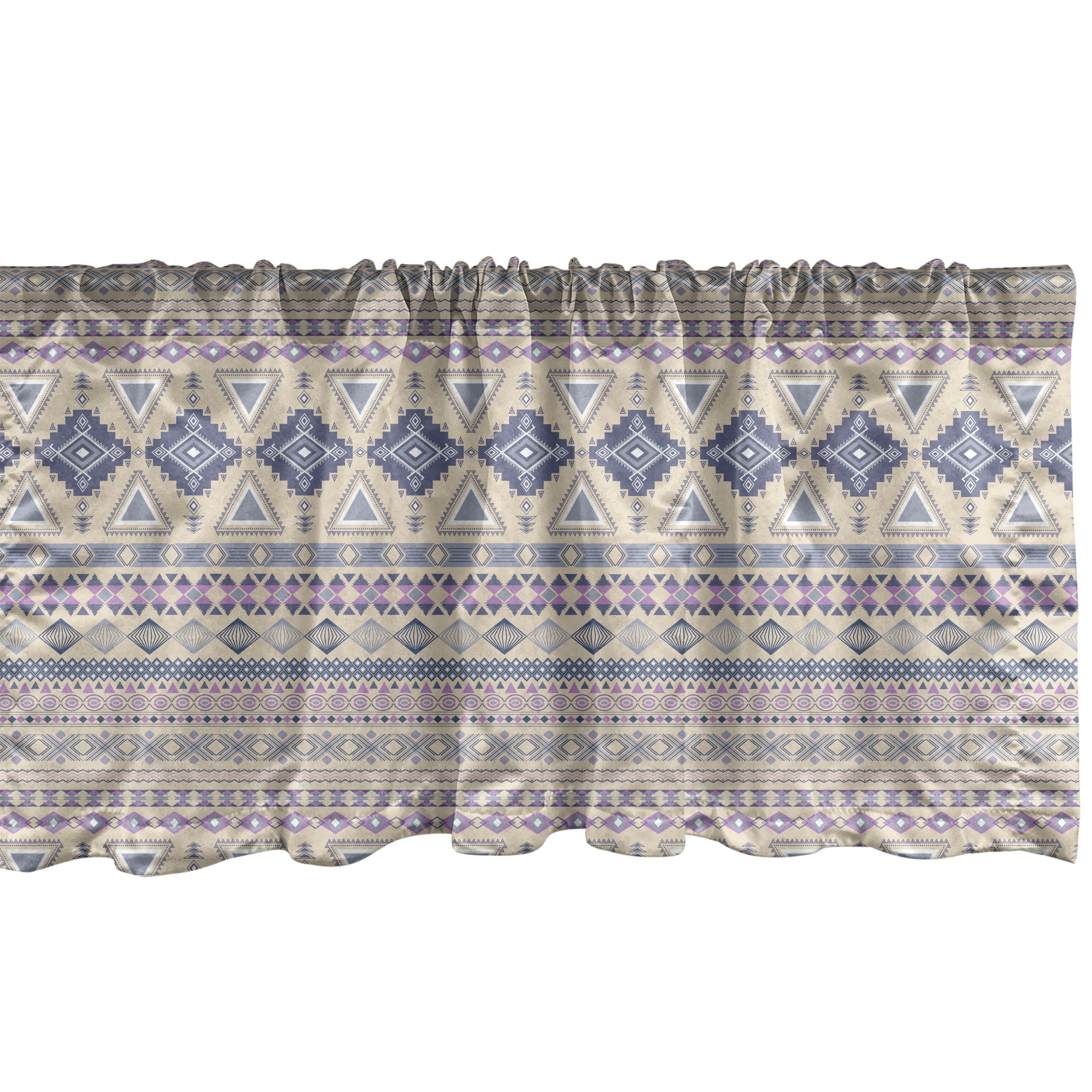 Scheibengardine Vorhang Volant für Küche Schlafzimmer Dekor mit Stangentasche, Abakuhaus, Microfaser, Ethnisch Aufwändige Motiv