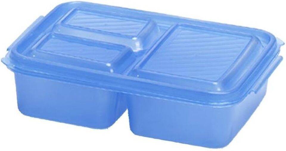 Testrut Lunchbox Frühstücksbox 3-geteilt 19x16x5 cm farbig sortiert, (1-tlg)