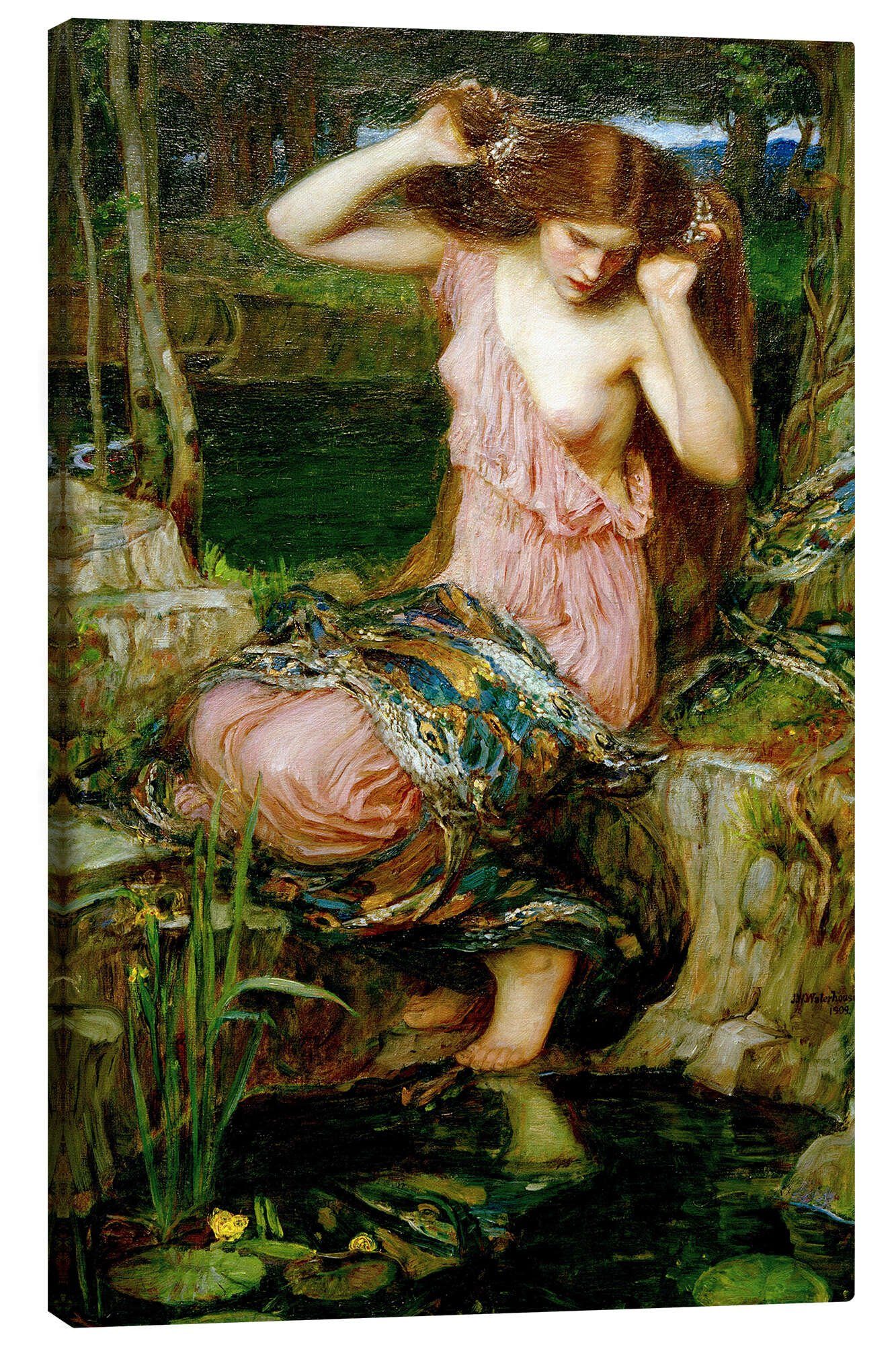 Posterlounge Wandbild Lamia, 1909, John William Waterhouse, erhältlich als Poster, Leinwandbild, Wandsticker oder Acrylglasbild