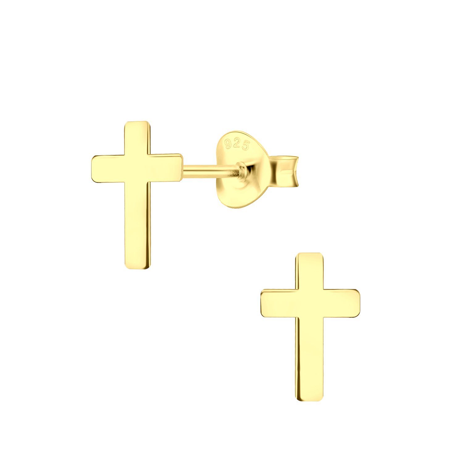 ALEXANDER YORK Paar Ohrstecker KREUZ in Gold, 2-tlg. (Ohrstecker), 925  Sterling Silber