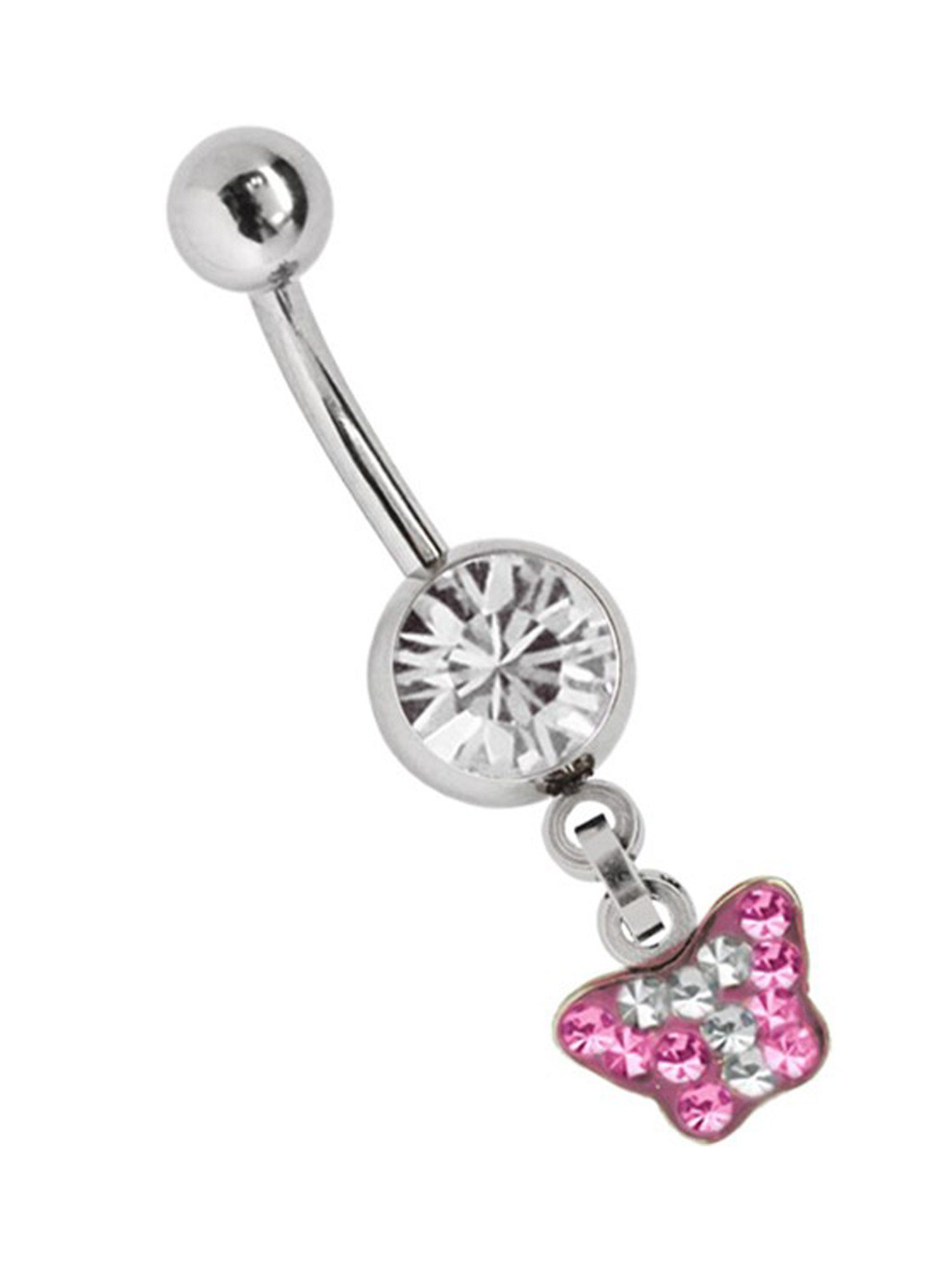 Adelia´s Bauchnabelpiercing Piercing Piercing Bauchnabelpiercing, 316l Stahl Piercing Banane Multistrass Schmetterling