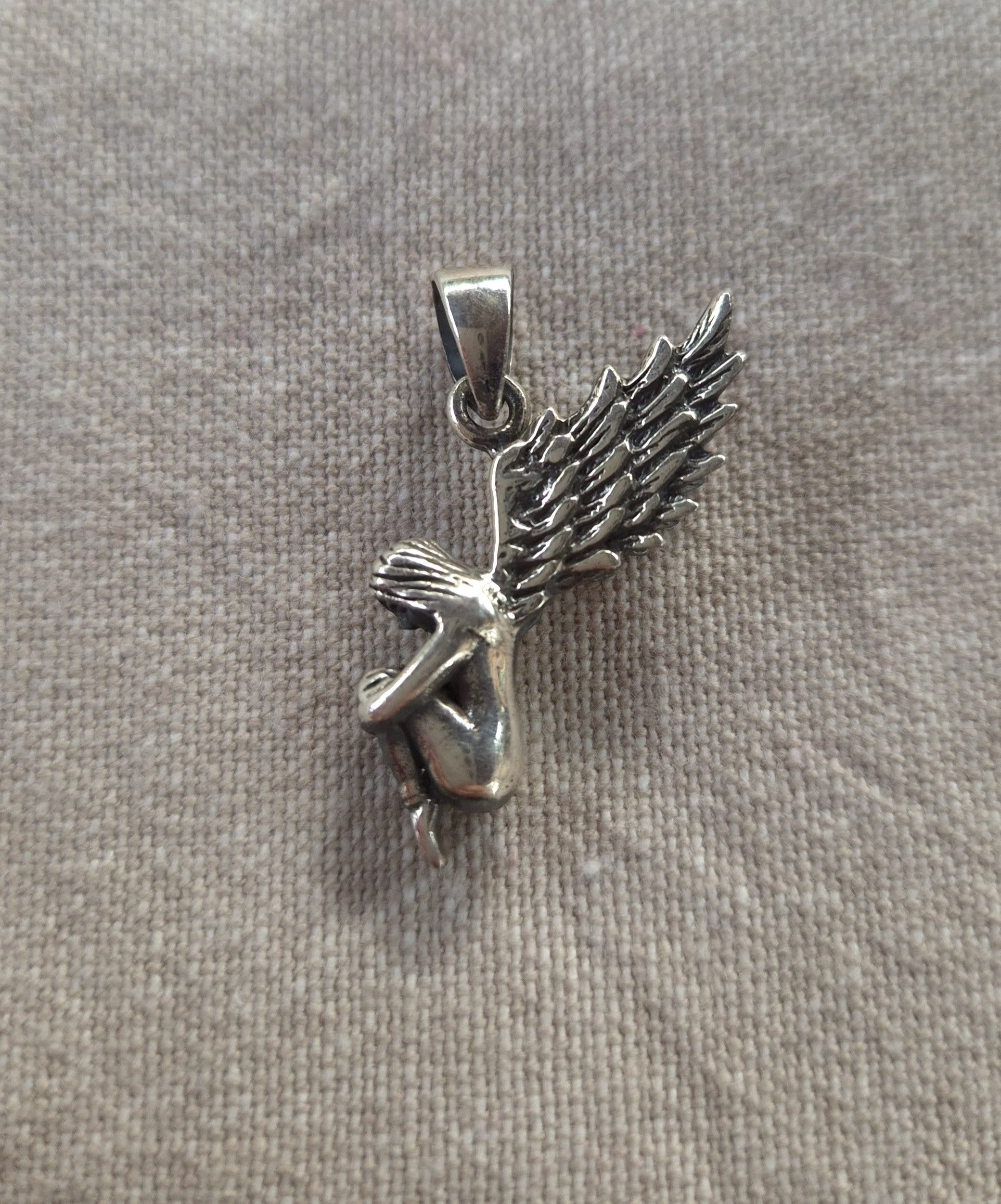 NAHLE Kette mit Anhänger Silberkette 925 Engel Silber (2-tlg)