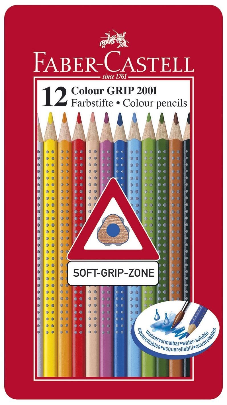 Colour Tintenpatrone FABER-CASTELL 12er GRIP, Faber-Castell Etui Dreikant-Buntstifte