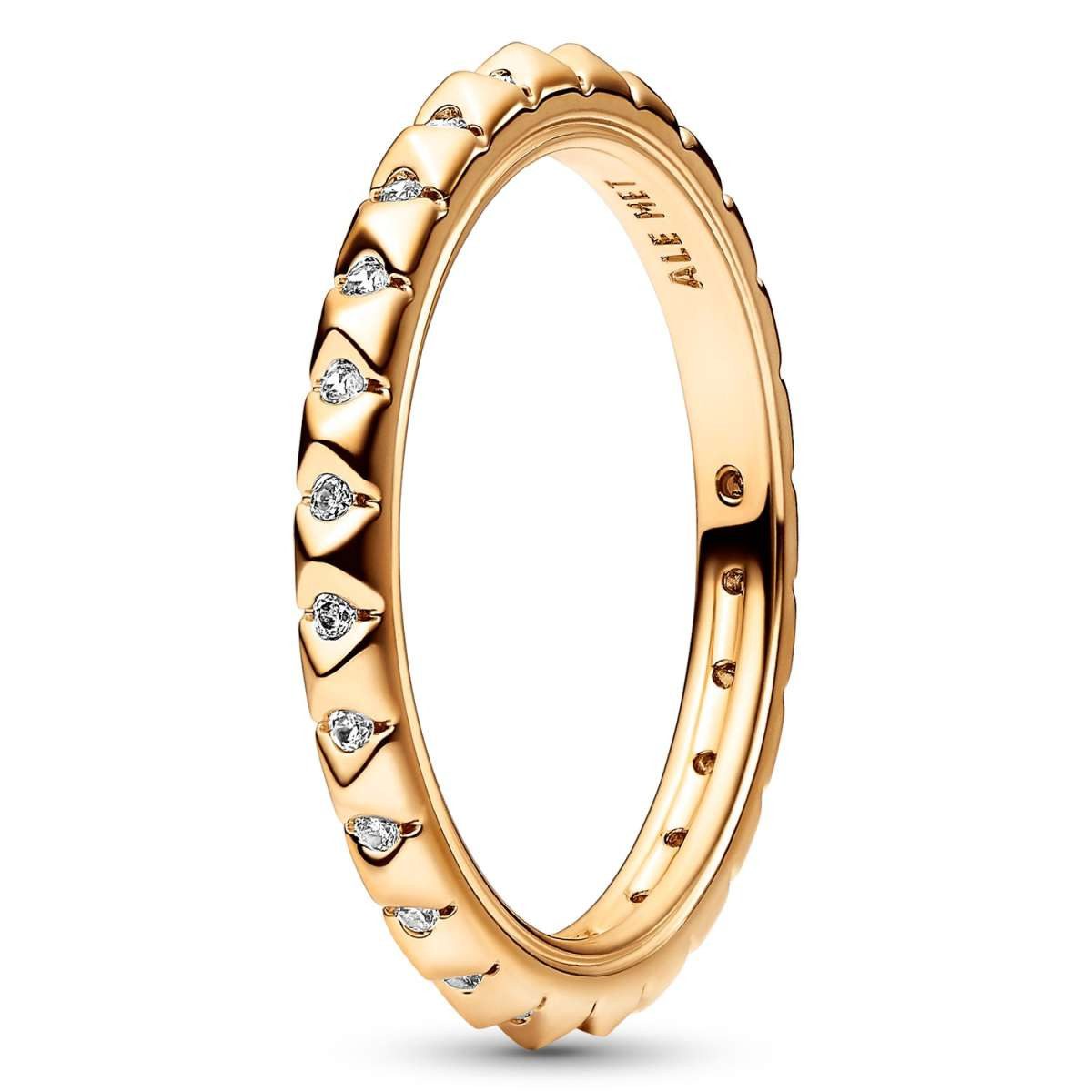 Pandora Fingerring 162800C01, Damenring Pyramiden Goldfarben