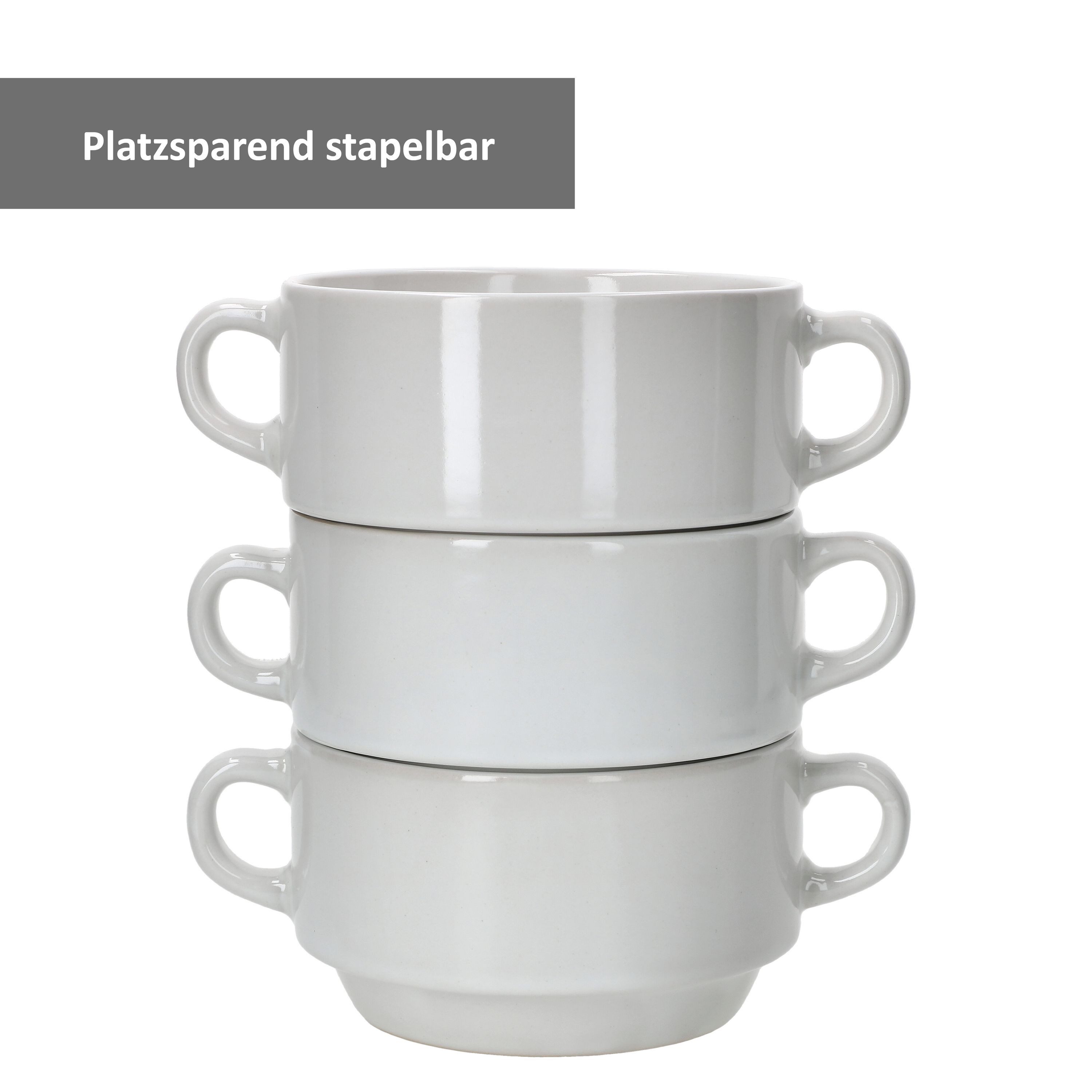 MamboCat Suppenschüssel 6er Set Stiva Suppenschale weiß 250 ml, Porzellan – Bild 4 von 5
