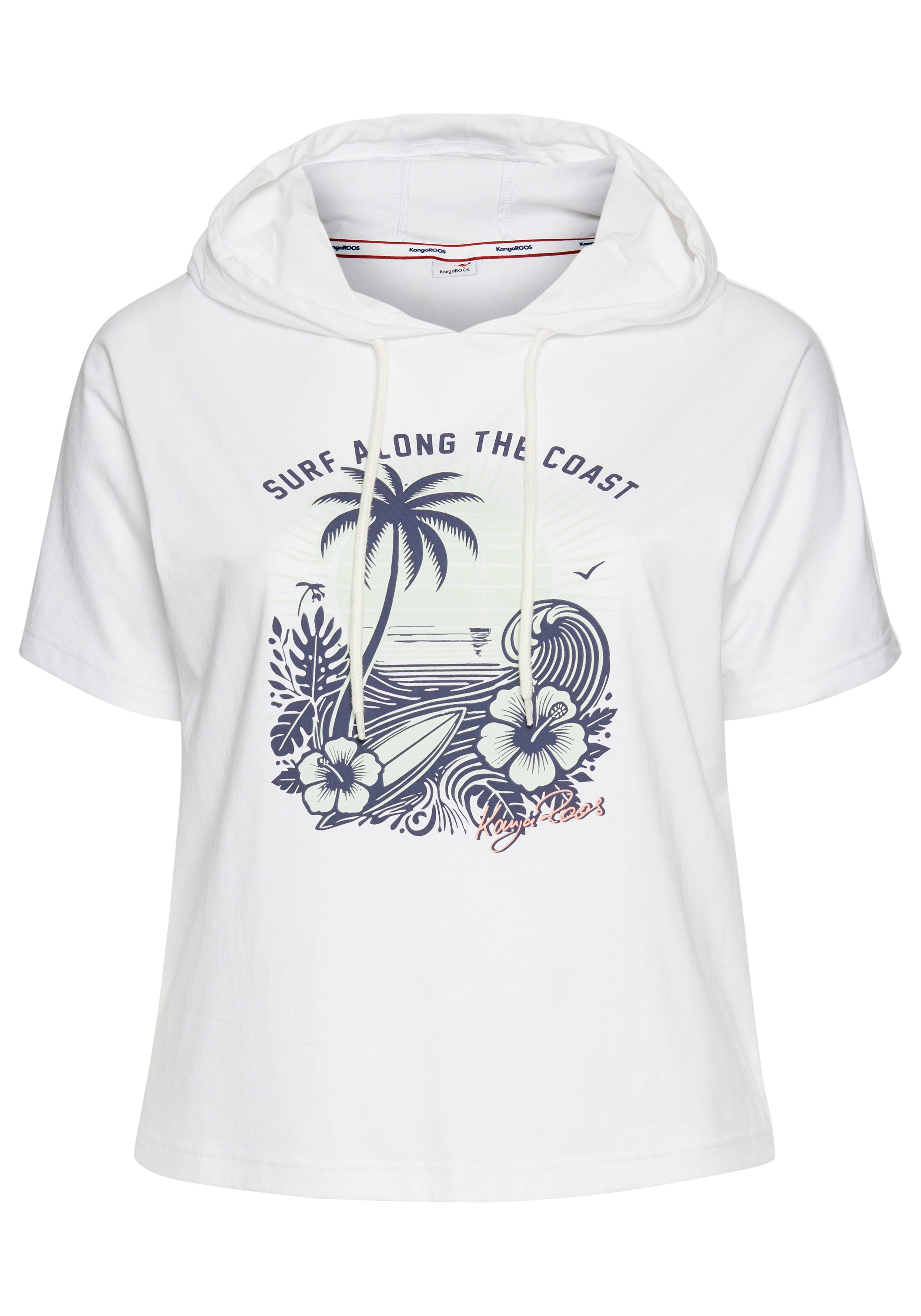 KangaROOS Kapuzenshirt lässig geschnitten mit Frontdruck, große Größen. Reduzierter Preis € 16,05. Unverbindliche Preisempfehlung € 29,99