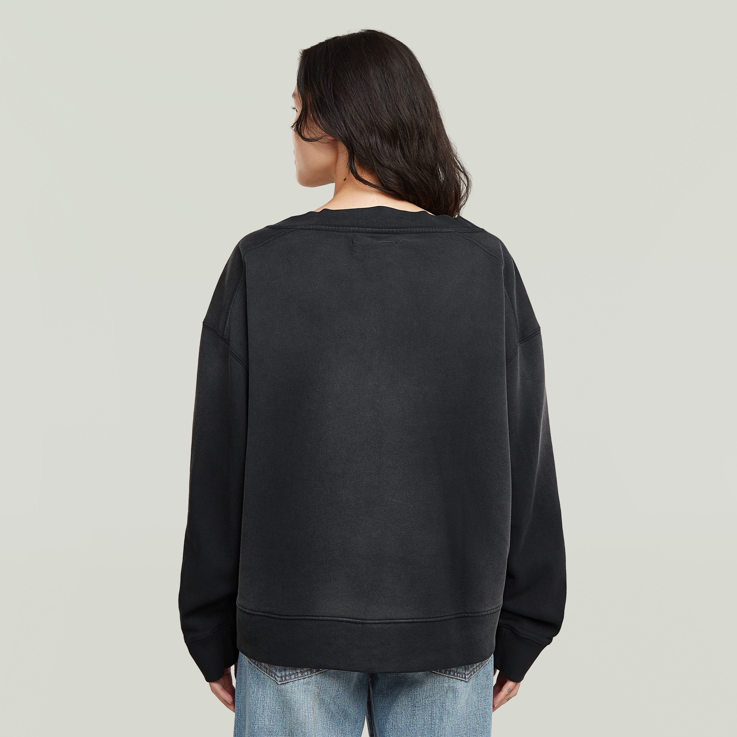 G-STAR Sweatshirt Sun faded V-Neck Loose Wmn mit V-Ausschnitt