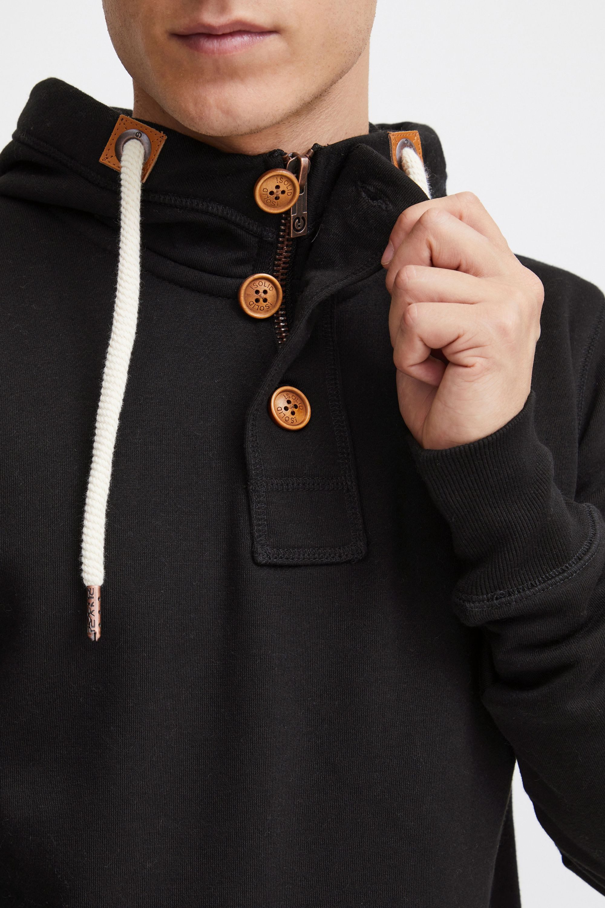 !Solid Hoodie SDTripStrip Kapuzensweatshirt mit Knopfleiste