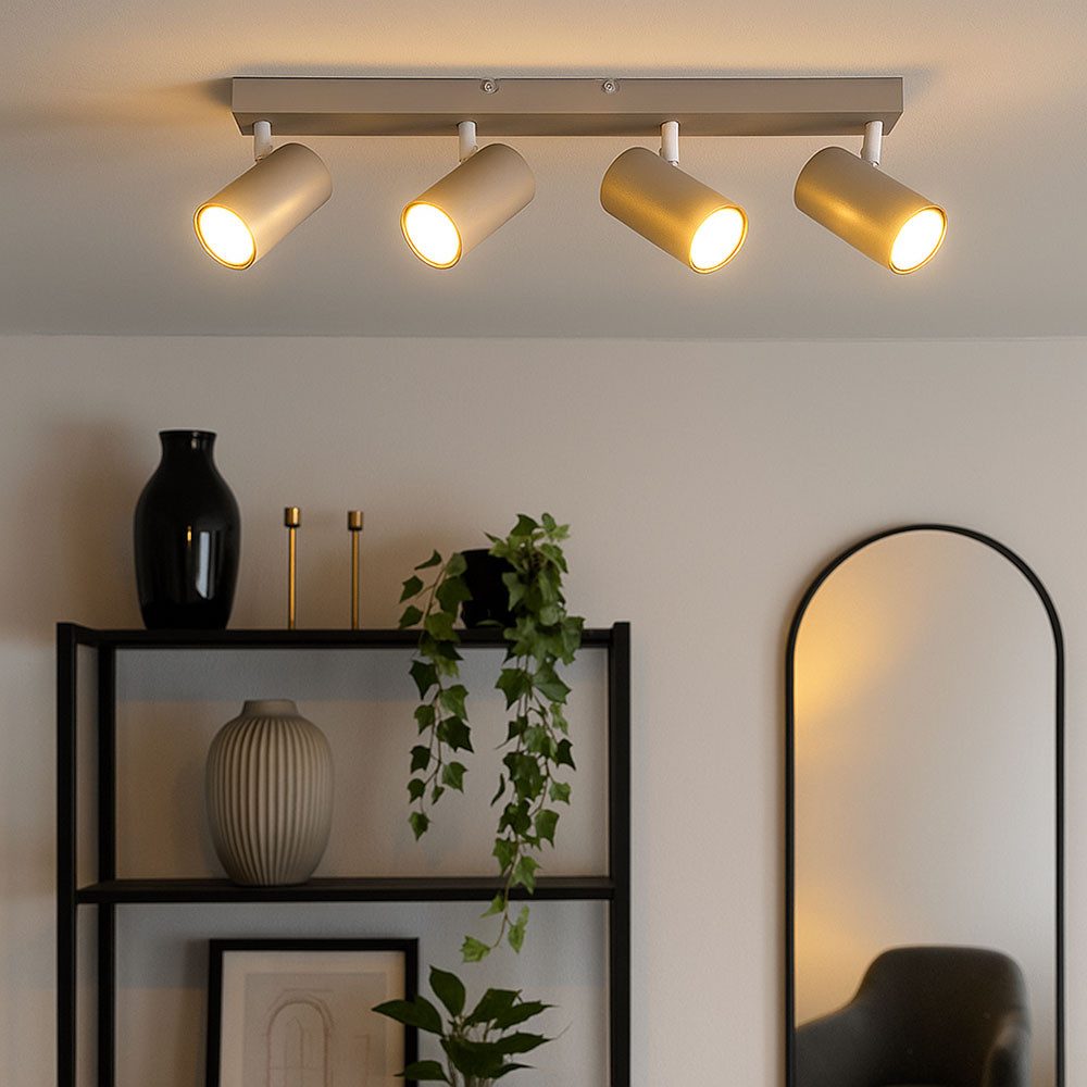 GLOBO LIGHTING Deckenleuchte, Leuchtmittel nicht inklusive, Deckenleuchte Deckenlampe Wohnzimmerlampe Metall sandfarben drehbar L