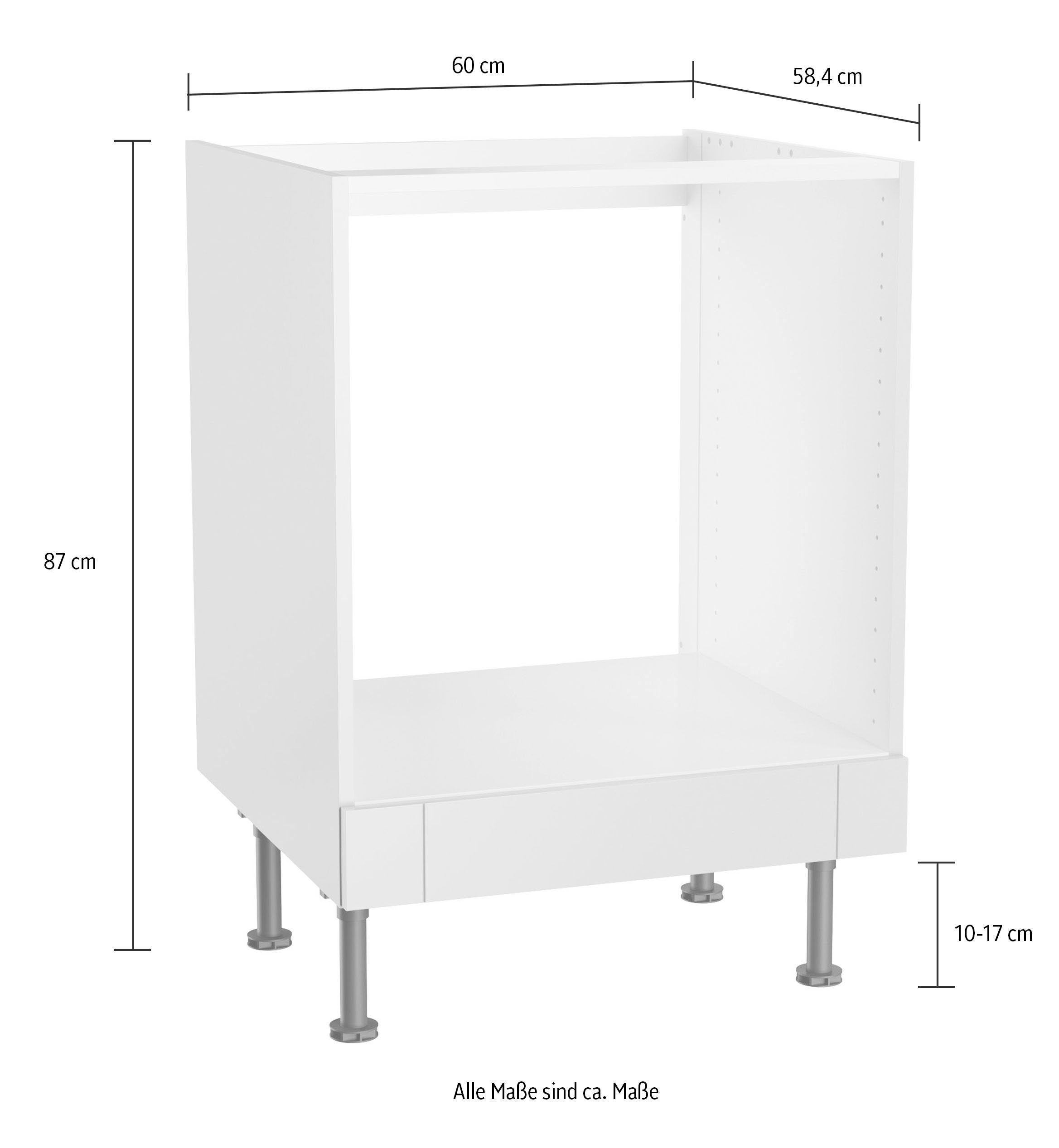 OPTIFIT Herdumbauschrank Ahus Breite 60 cm Nachbildung weiß Nachbildung wildeiche matt/wildeiche 