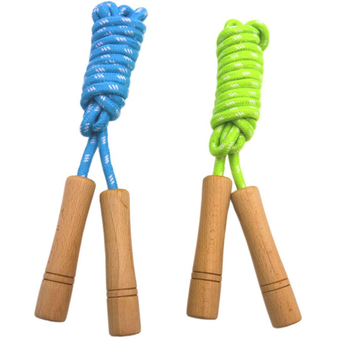 BEARSU Springseil »Verstellbare Springseil für Kinder, Springen Seil mit  Holzgriff und Baumwollseil, ideal für Fitness Training/Spiel/Fett Brennen  Übung - 260cm (2 Stück)«