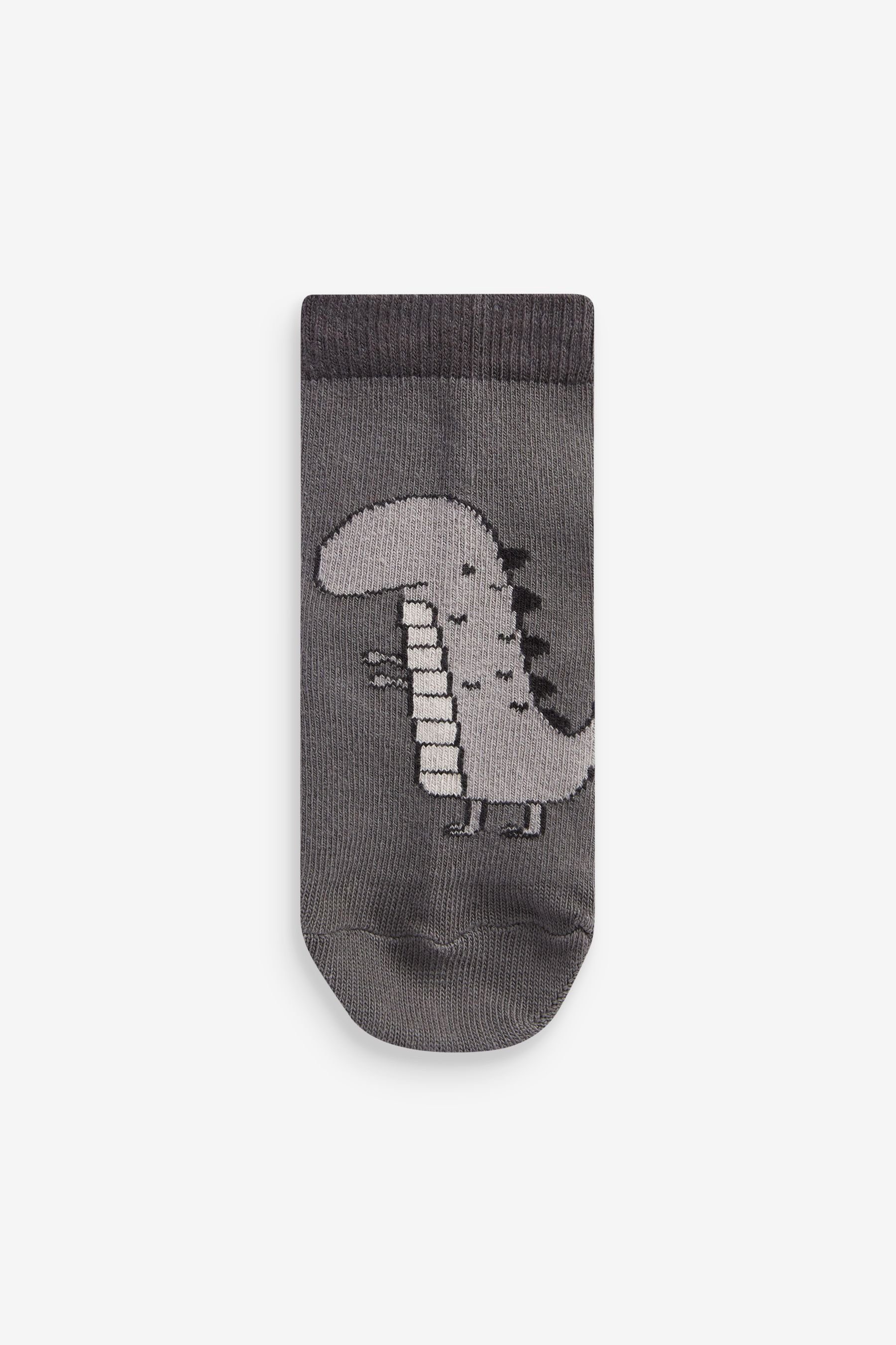 Next hohem (1-Paar) Dinosaur Socken 7er-Pack mit Kurzsocken Black/Grey Baumwollanteil,