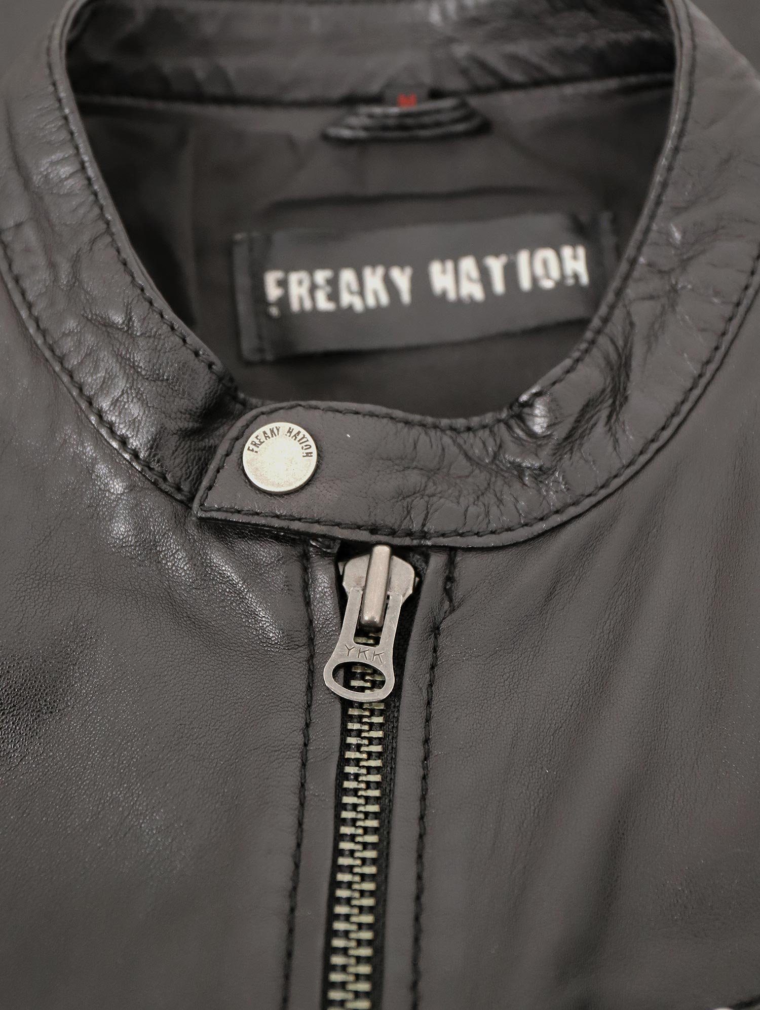 Lederjacke schwarz Jim-FN Easy Lammnappa Echtleder Nation Lederjacke Freaky Herren