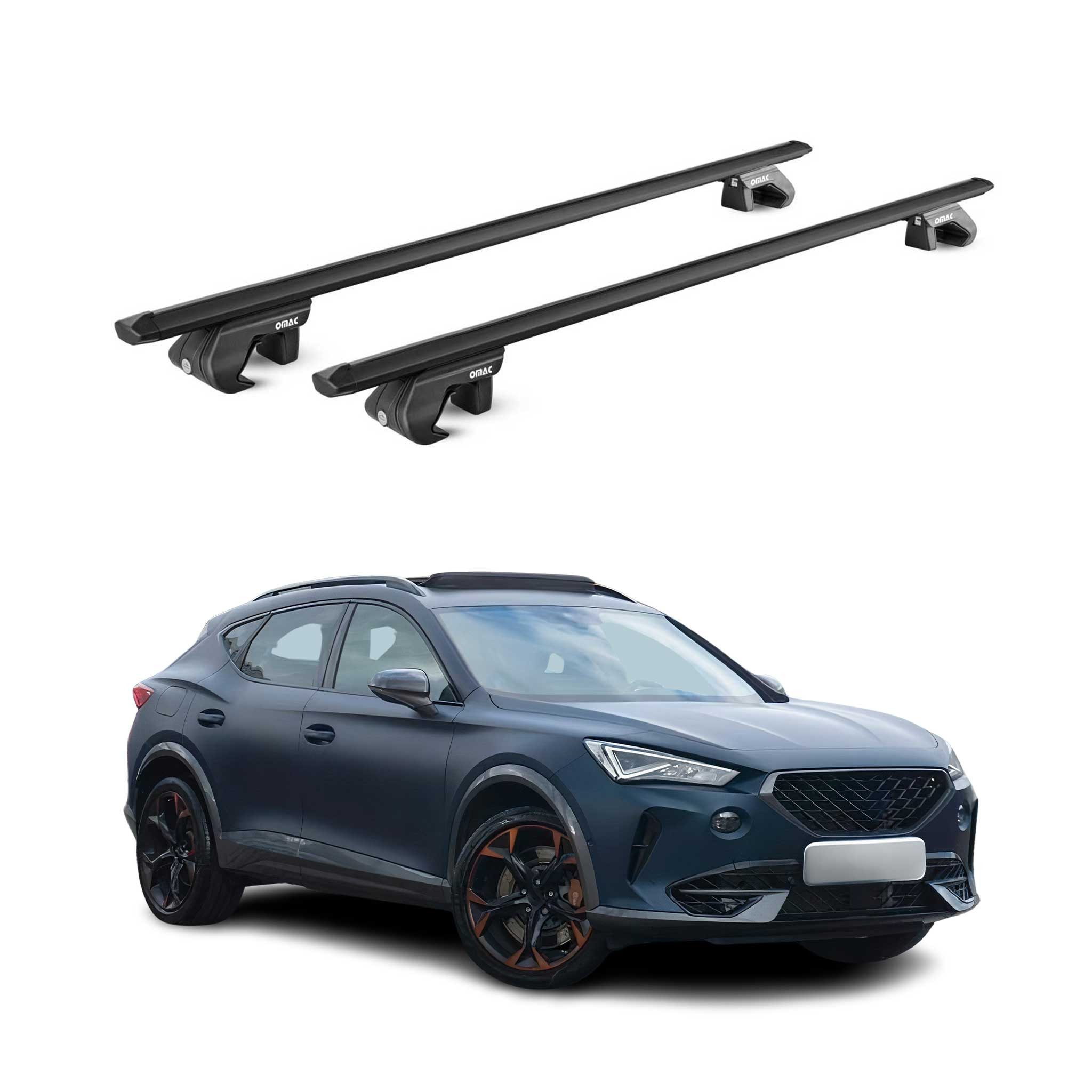 OMAC Dachträger Gepäckträger für Cupra Formentor 2020-2025 Alu Schwarz 2 tlg ABE (2-St), Wasserbeständig,Abnehmbar,Multifunktional,Leichtgewichtig
