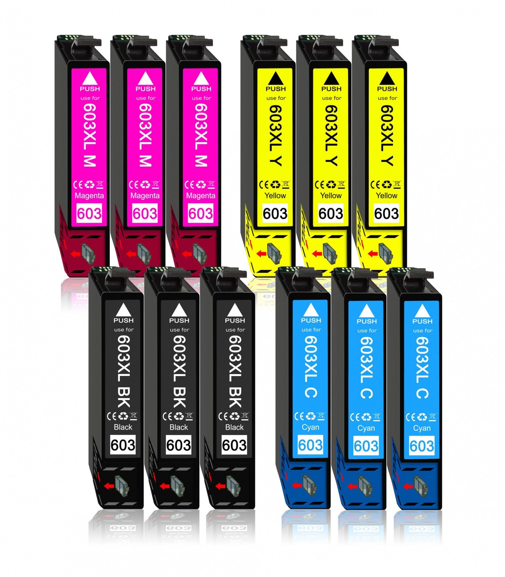 12er Pack Druckerpatronen 603 603XL kompatibel mit Epson WF-2835 Tintenpatrone