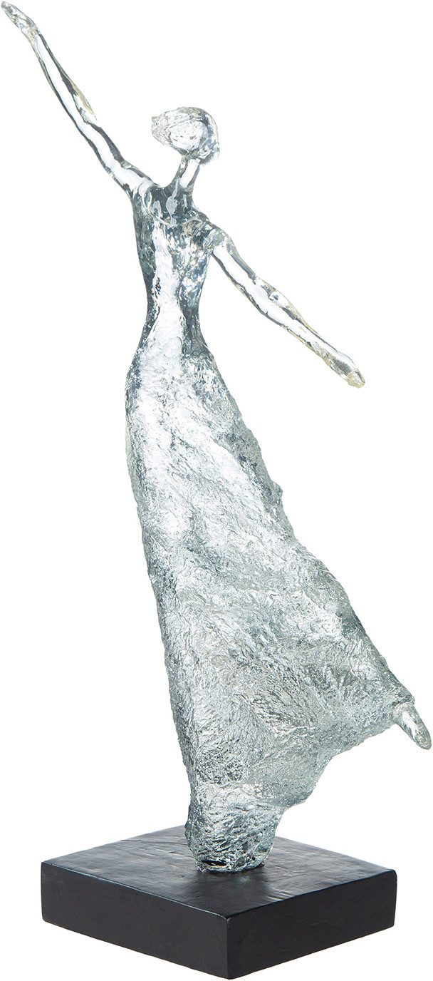 GILDE Skulptur Skulptur Tanz des Glücks klar; schwarz (1 St), Lebensfreude Bewegung Dynamik Emotion Kunstfigur