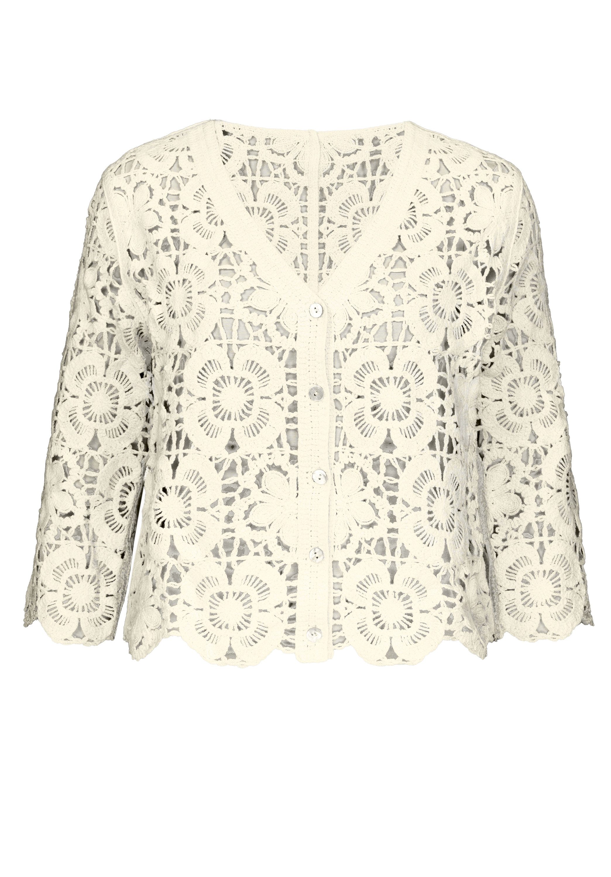 bianca Strickjacke VADIS in angesagter Häkel-Optik und verkürzter Länge günstig online kaufen