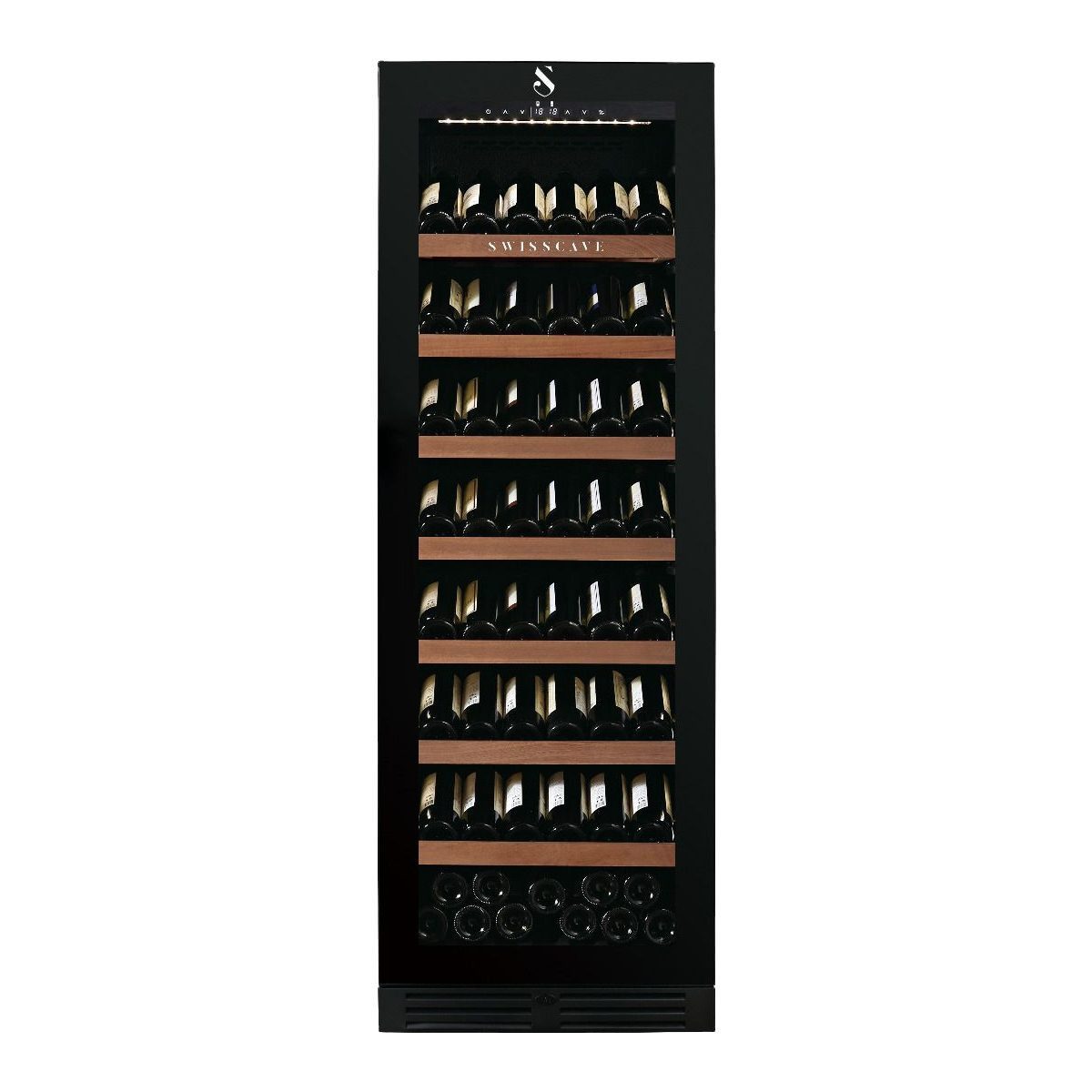 Swisscave Weinkühlschrank WLB-460FLD-MIX.. für 154 Flaschen, 172cm (H) - 5 Jahre Garantie, für 154 Standardflaschen á 0,75l,Umschaltbare LED-Beleuchtung (Weiß, Blau, Amber), Hochwertiger