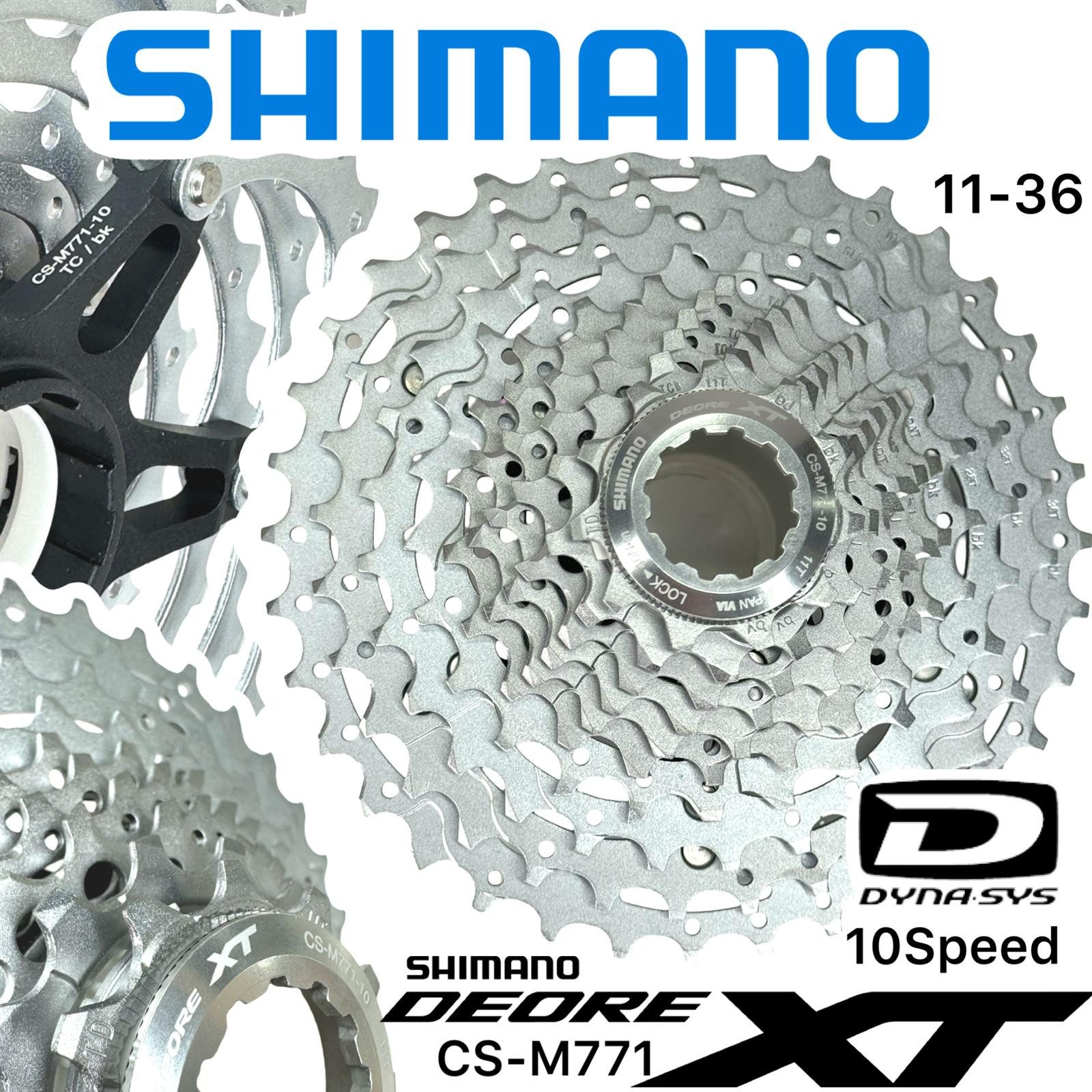 Shimano Fahrradkurbel Shimano Deore XT CS-M771 10-Fach MTB / Ebike Ersatz Kassette 11-36