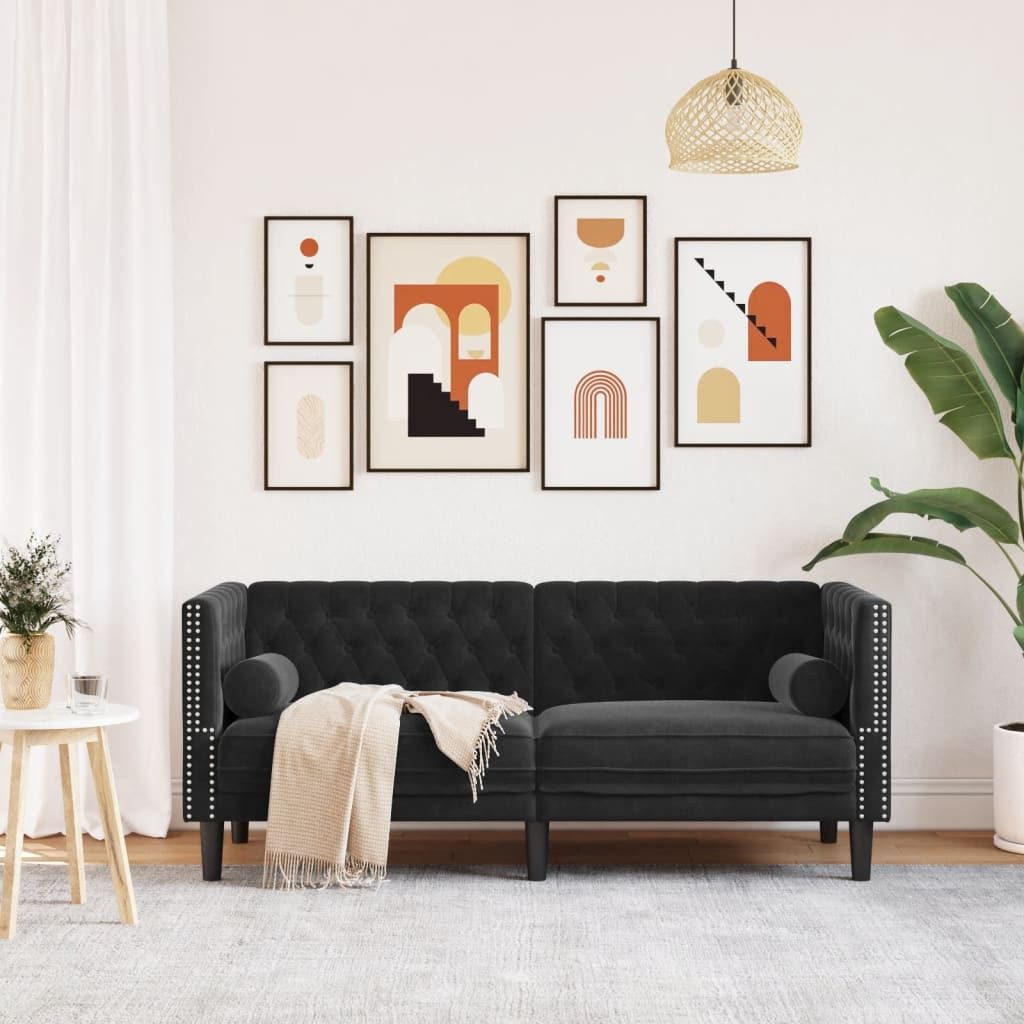 vidaXL Sofa Chesterfield-Sofa mit Nackenrollen 2-Sitzer günstig online kaufen
