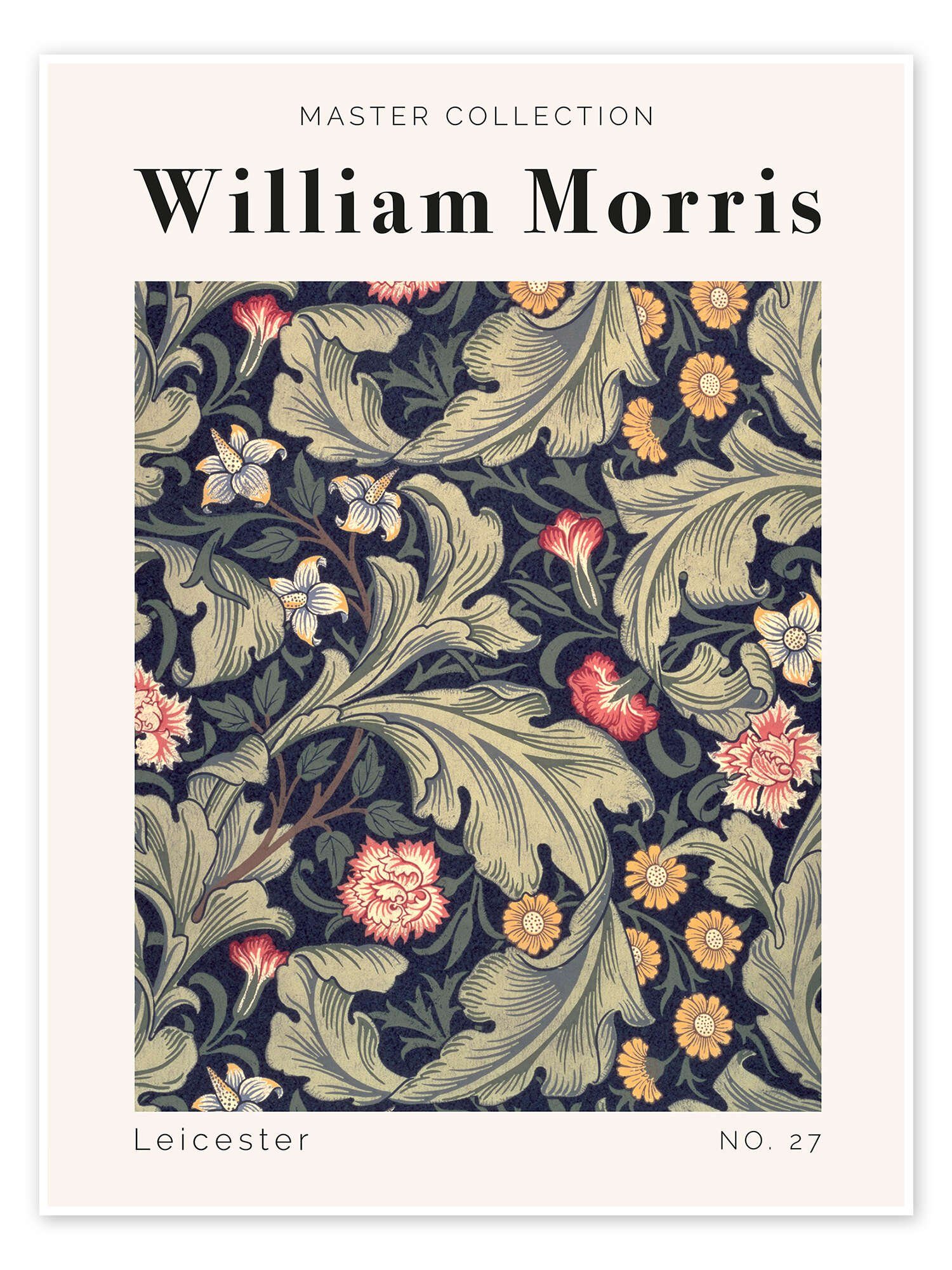 Posterlounge Wandbild Leicester No. 27, William Morris, erhältlich als Poster, Leinwandbild, Wandsticker oder Acrylglasbild