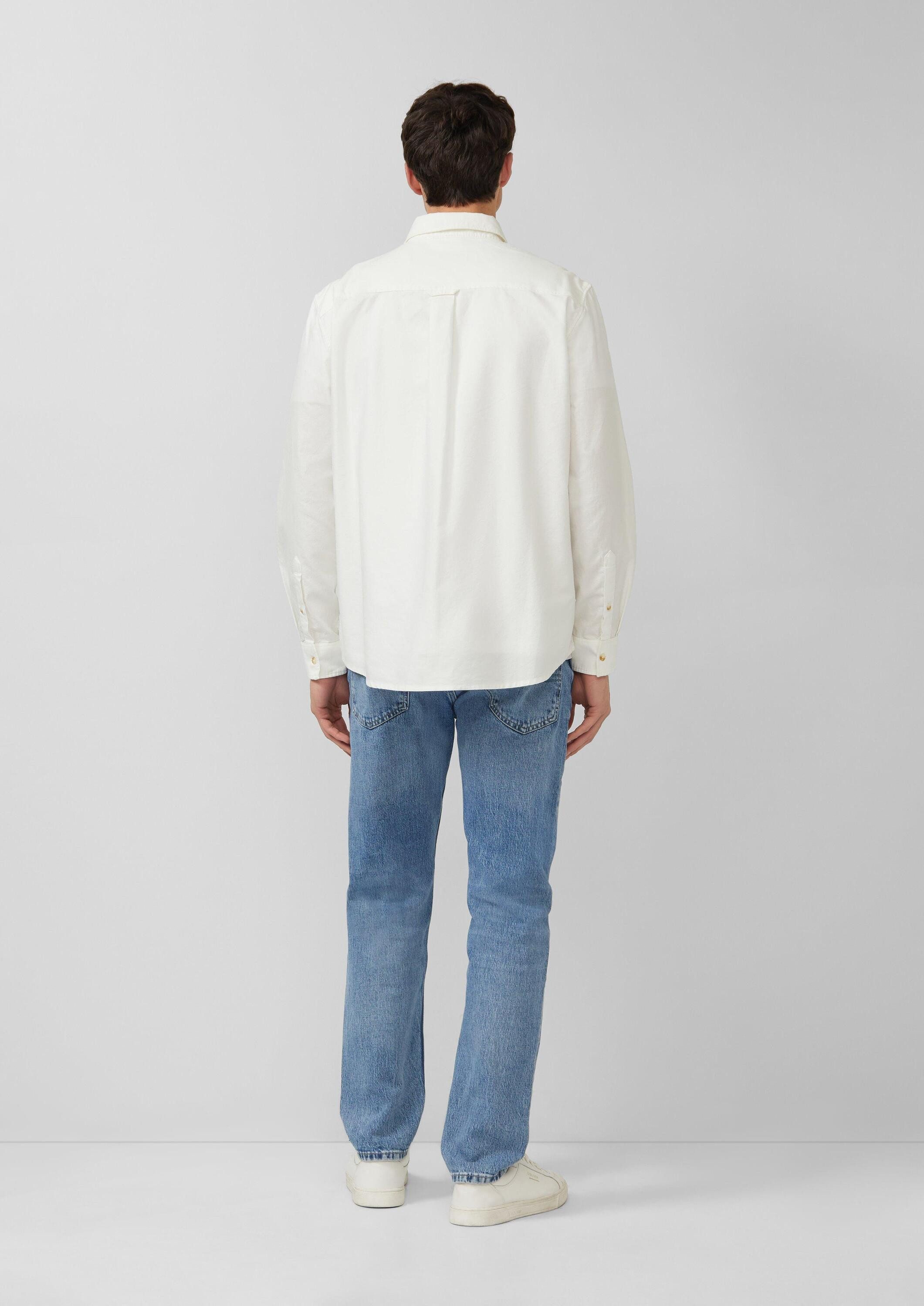 s.Oliver Langarmhemd Hemd Regular Fit: Langarmhemd mit Garment Dye und Button-Down-Kragen