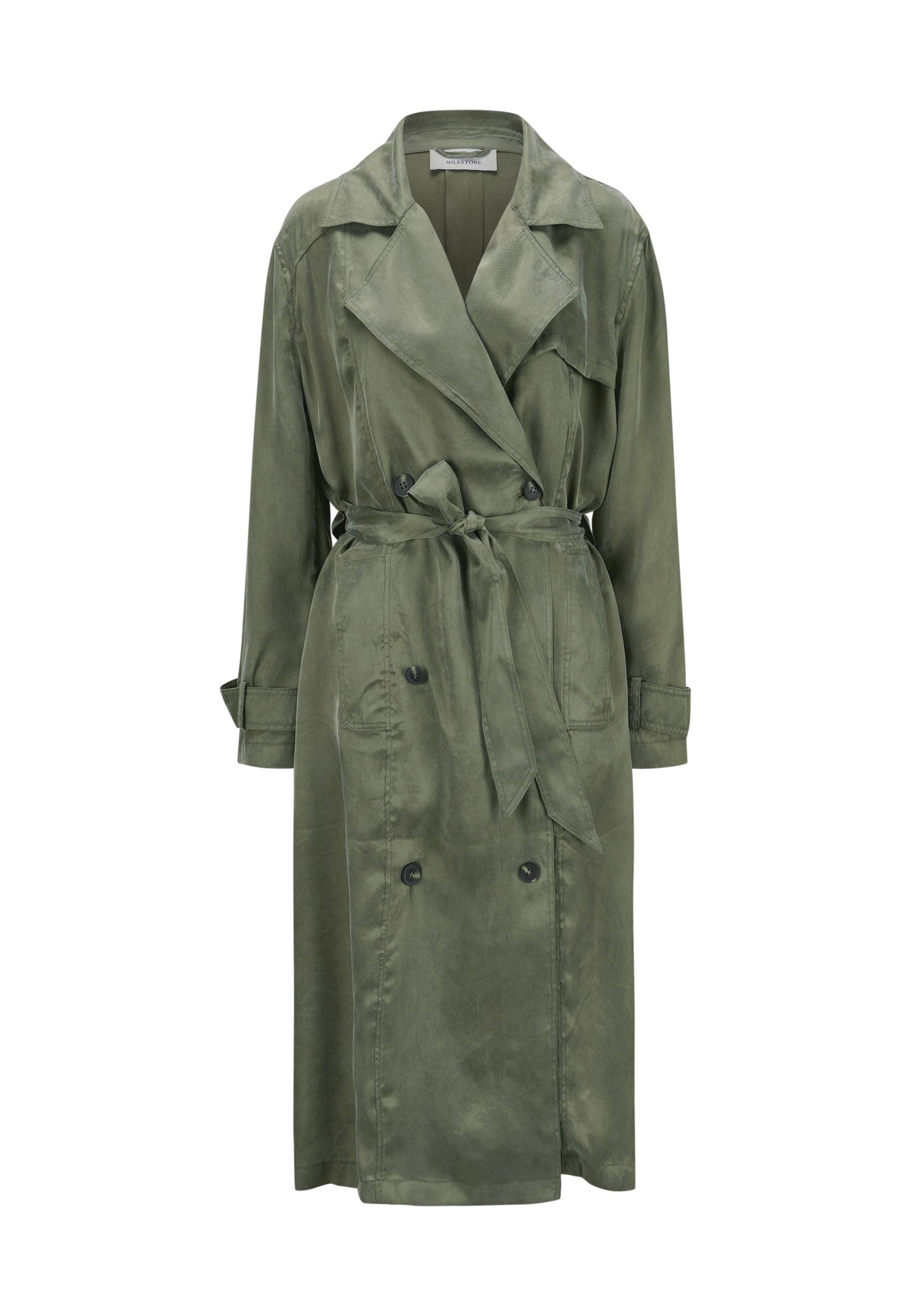 MILESTONE Trenchcoat MSIzzy Damen Mantel Jacke lang mit Rückenschlitz – Bild 2 von 4