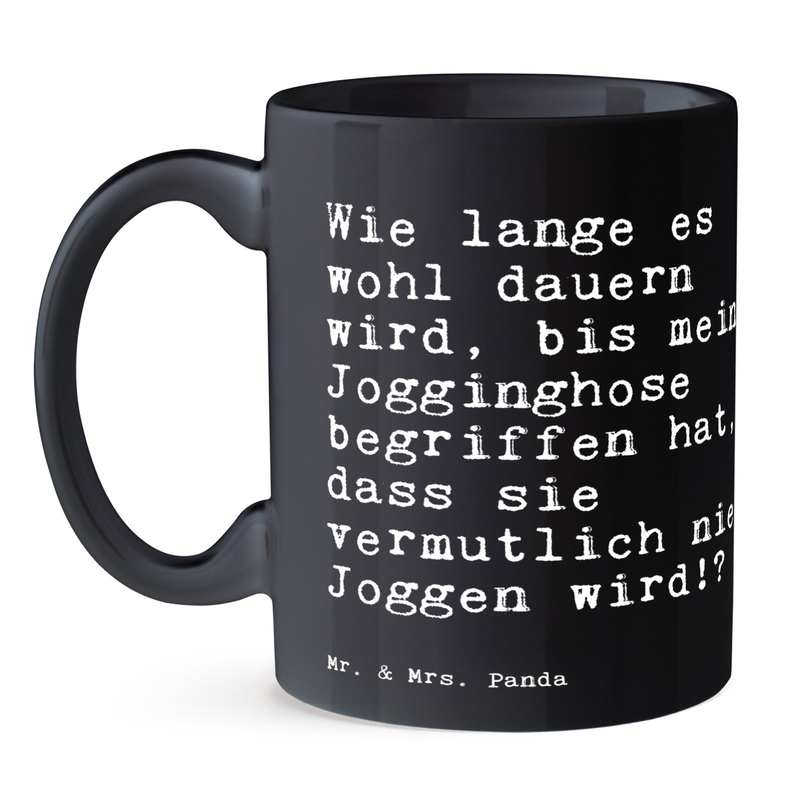 Kaffeebeche, & Schwarz - Panda Joggen, Mr. - Mrs. Schwarz Keramik Tasse Wie Couch, lange Geschenk, es wohl...