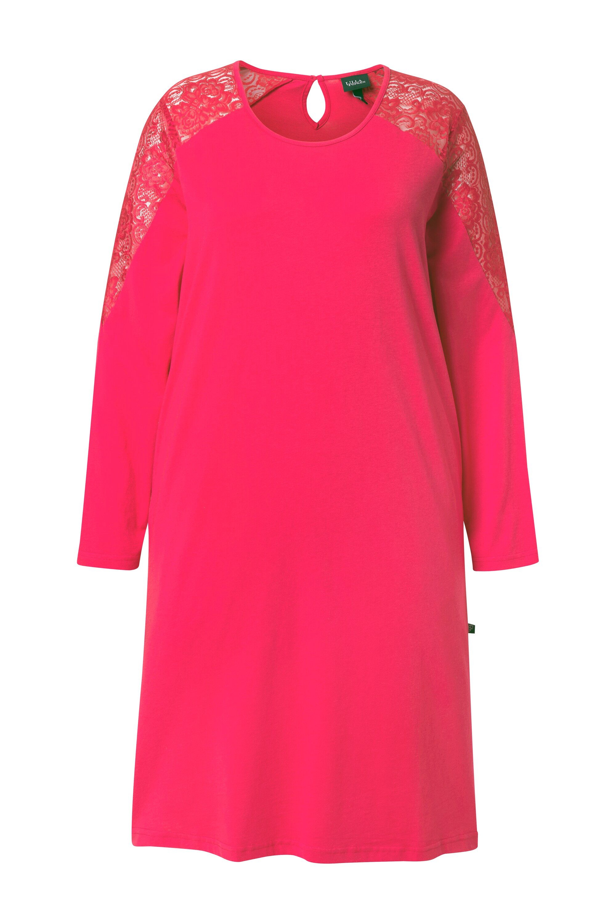 Ulla Popken Bigshirt Nachthemd Spitze Rundhals Langarm Modalmix günstig online kaufen