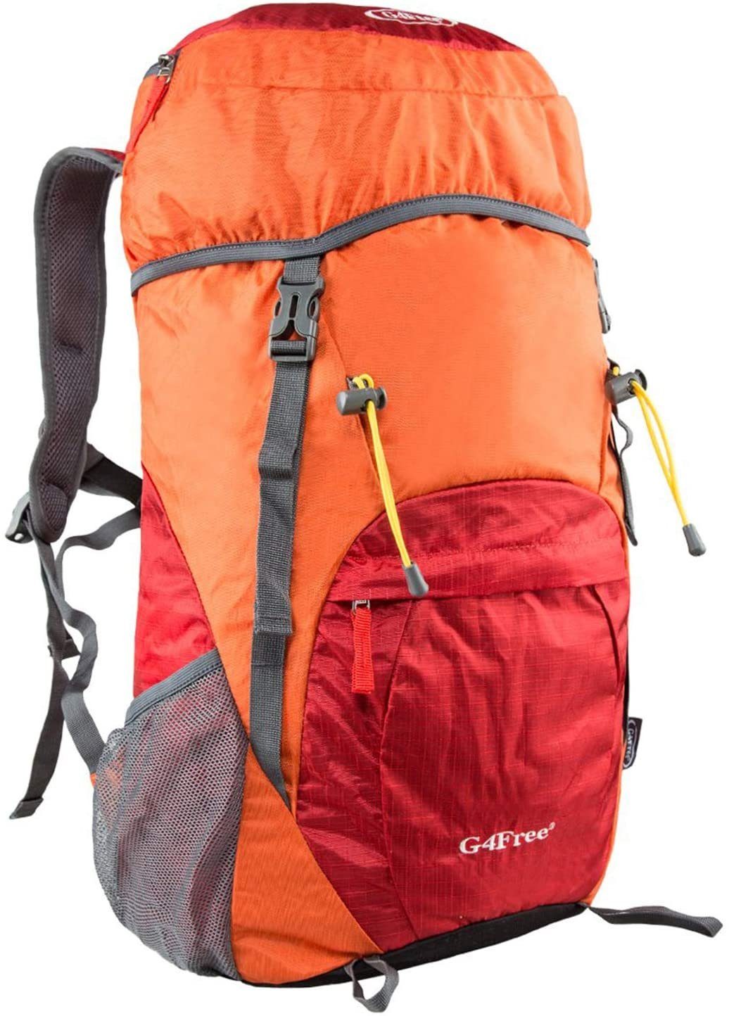 G4Free Wanderrucksack, Unisex Ultraleicht Faltbarer Wanderrucksack 35 L Orange