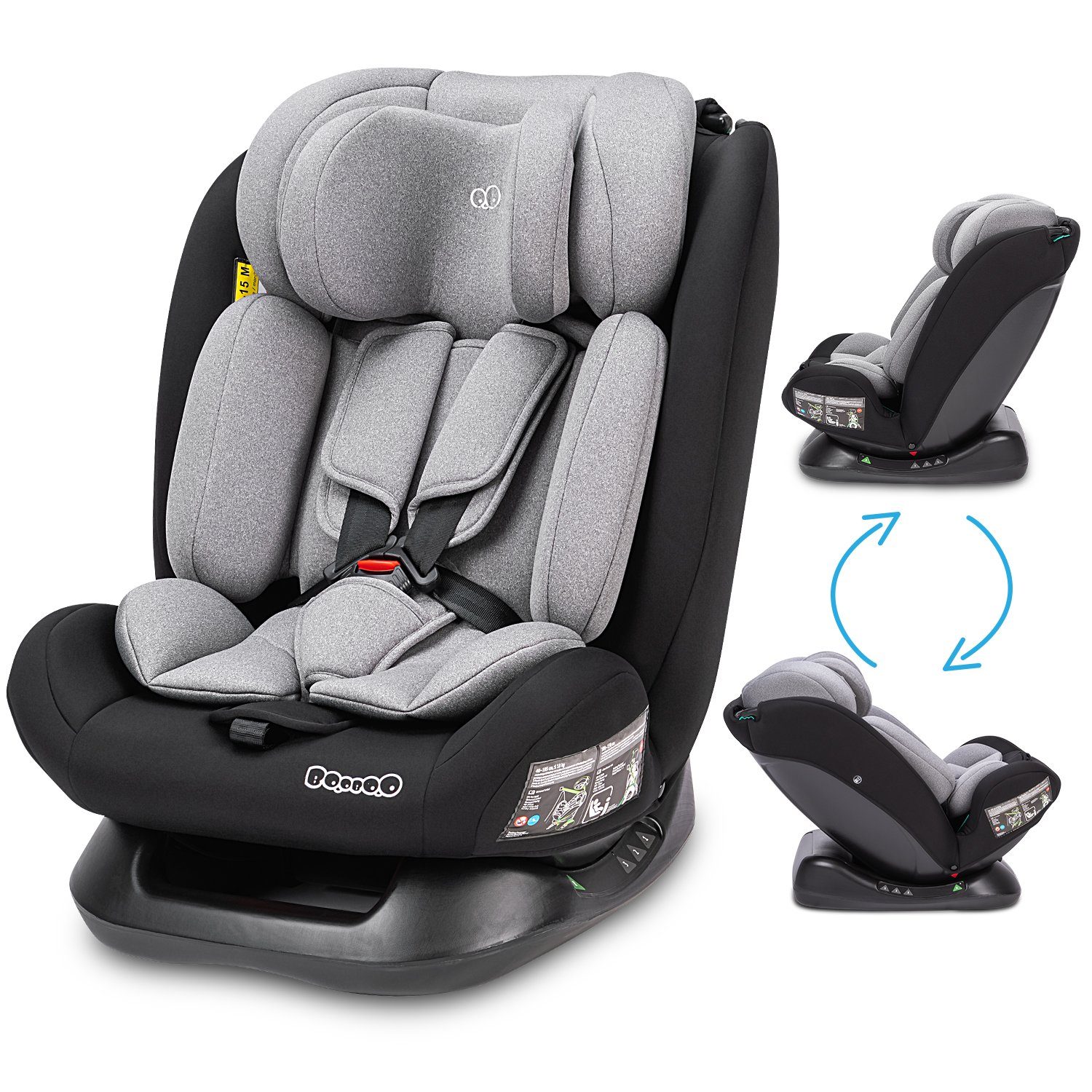 BooBoo Autokindersitz Safety London, ab: Geburt, bis: 12 Jahre, Kindersitz Reboarder von 40 bis 150 cm ohne Isofix