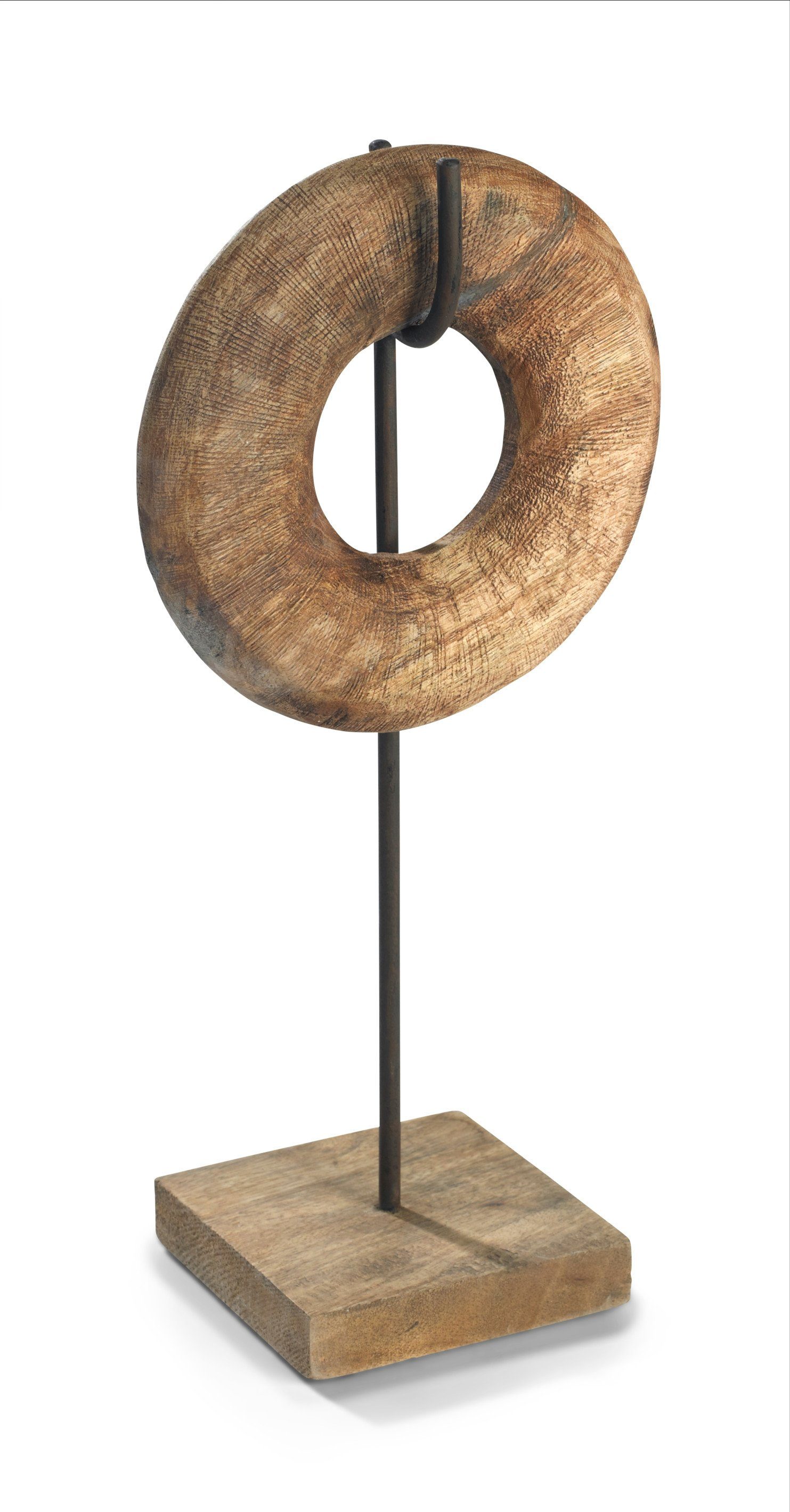 Dekoobjekt Holzdeko Skulptur 40x20x13cm, Fensterdeko, Donut klein Kreis Holz, Wanddeko, Unendlichkeit Tischdeko, Moritz Skulptur