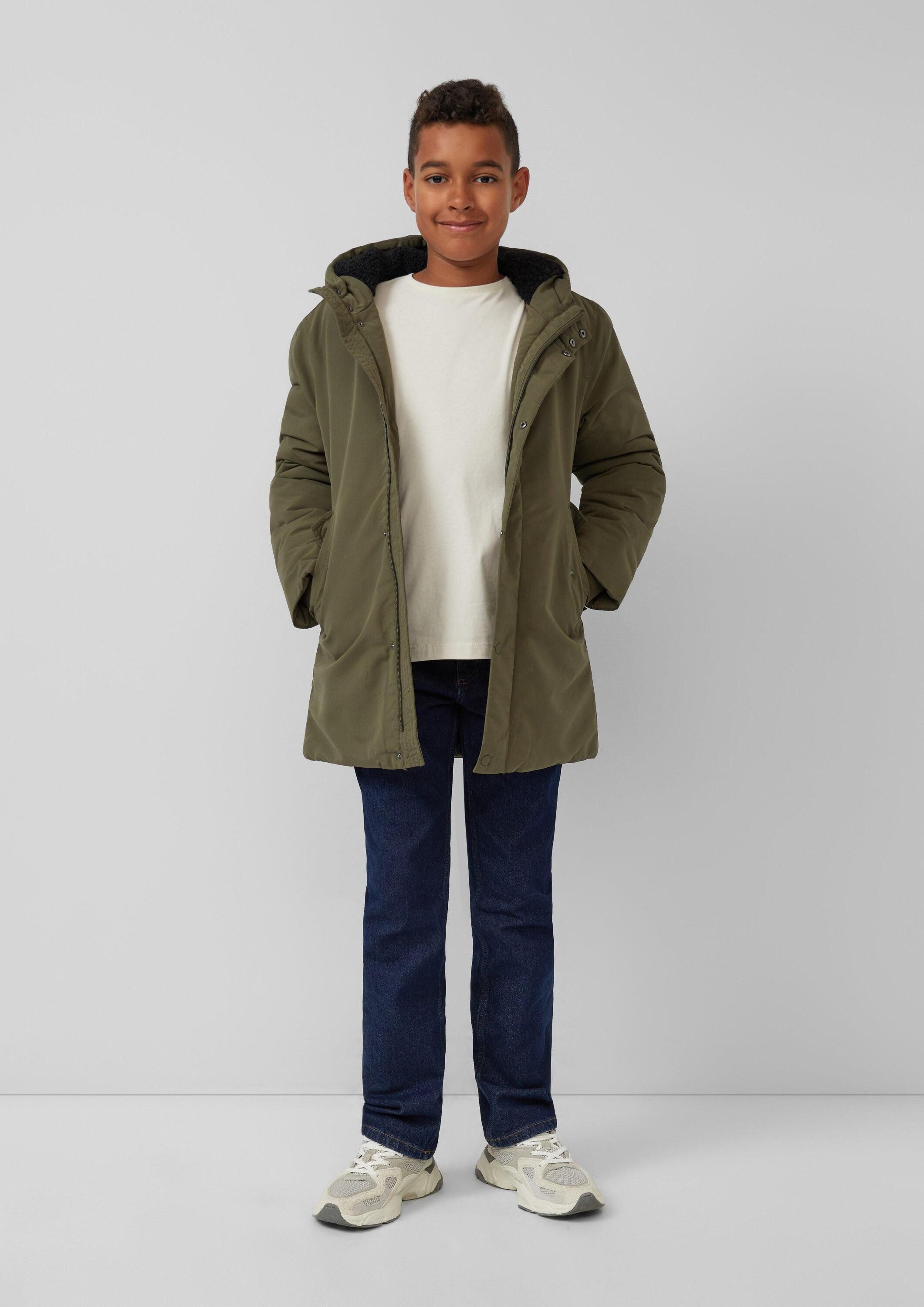 s.Oliver Wintermantel Outdoor-Mantel Wärmender Parka mit Kapuze und Teilungsnähten