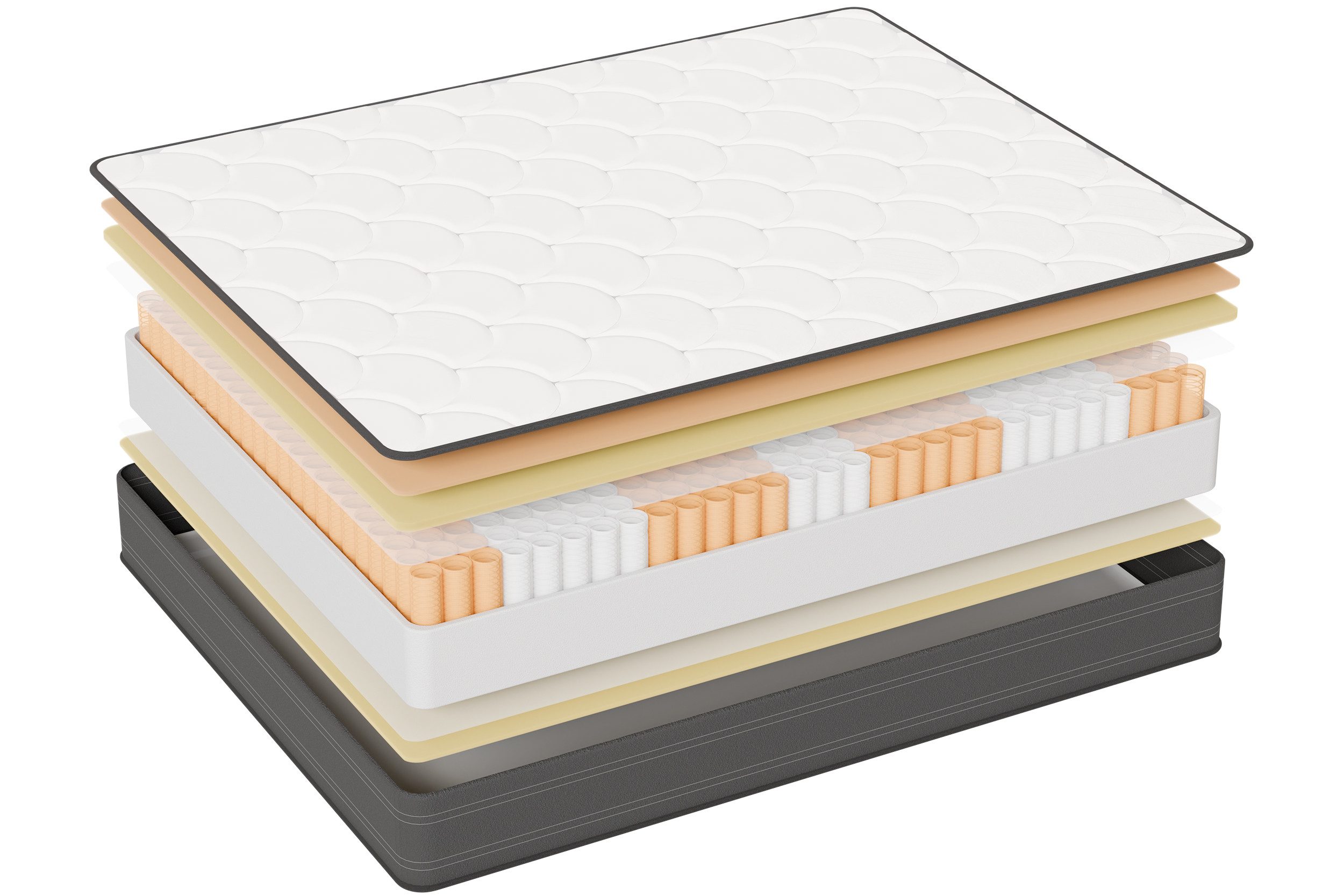 Taschenfederkernmatratze 22 cm – 7-Zonen Matratze mit Komfortschaum und sta günstig online kaufen