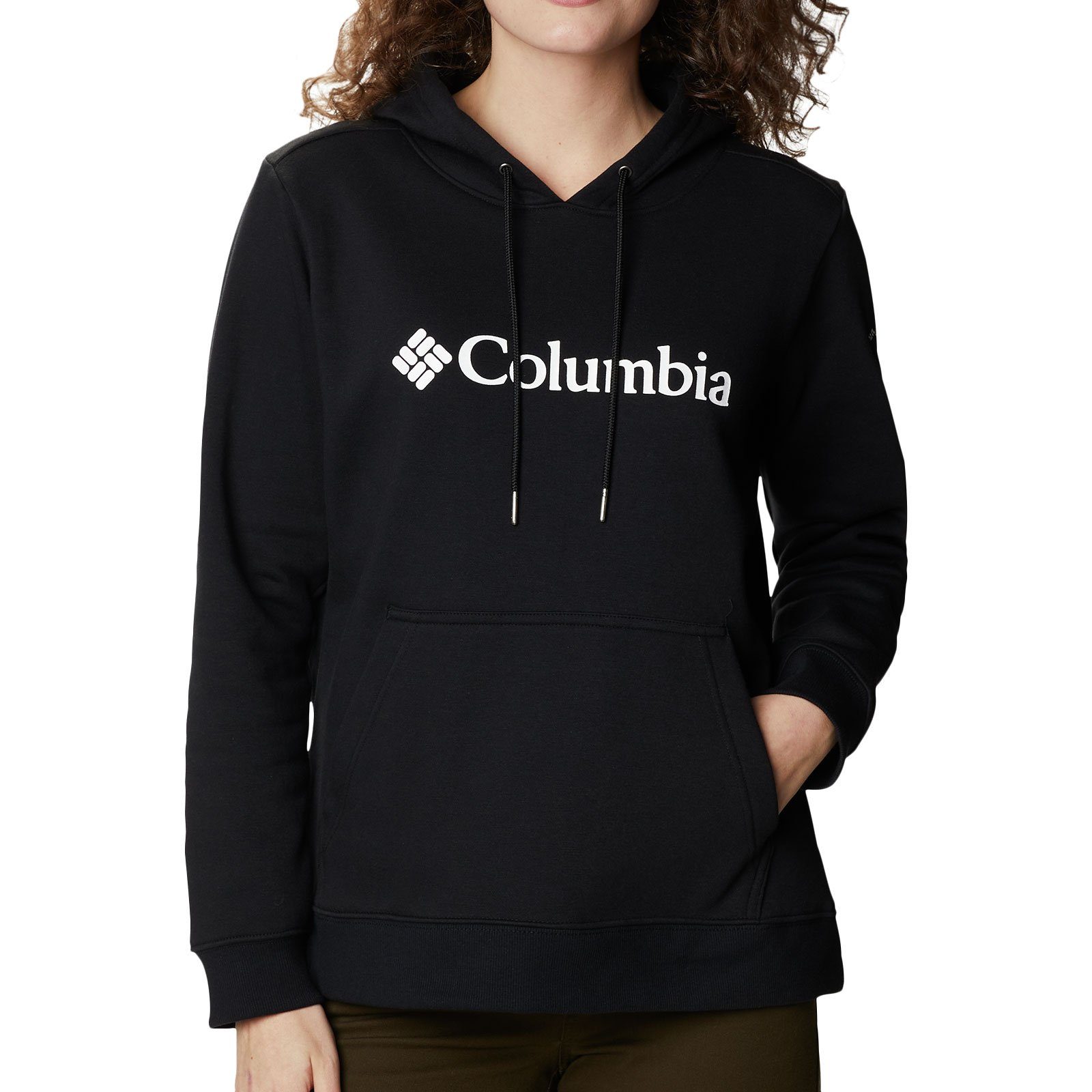 Hoodie Logo Kapuzenpullover Columbia Kängurutasche Columbia™ black 012 mit großer