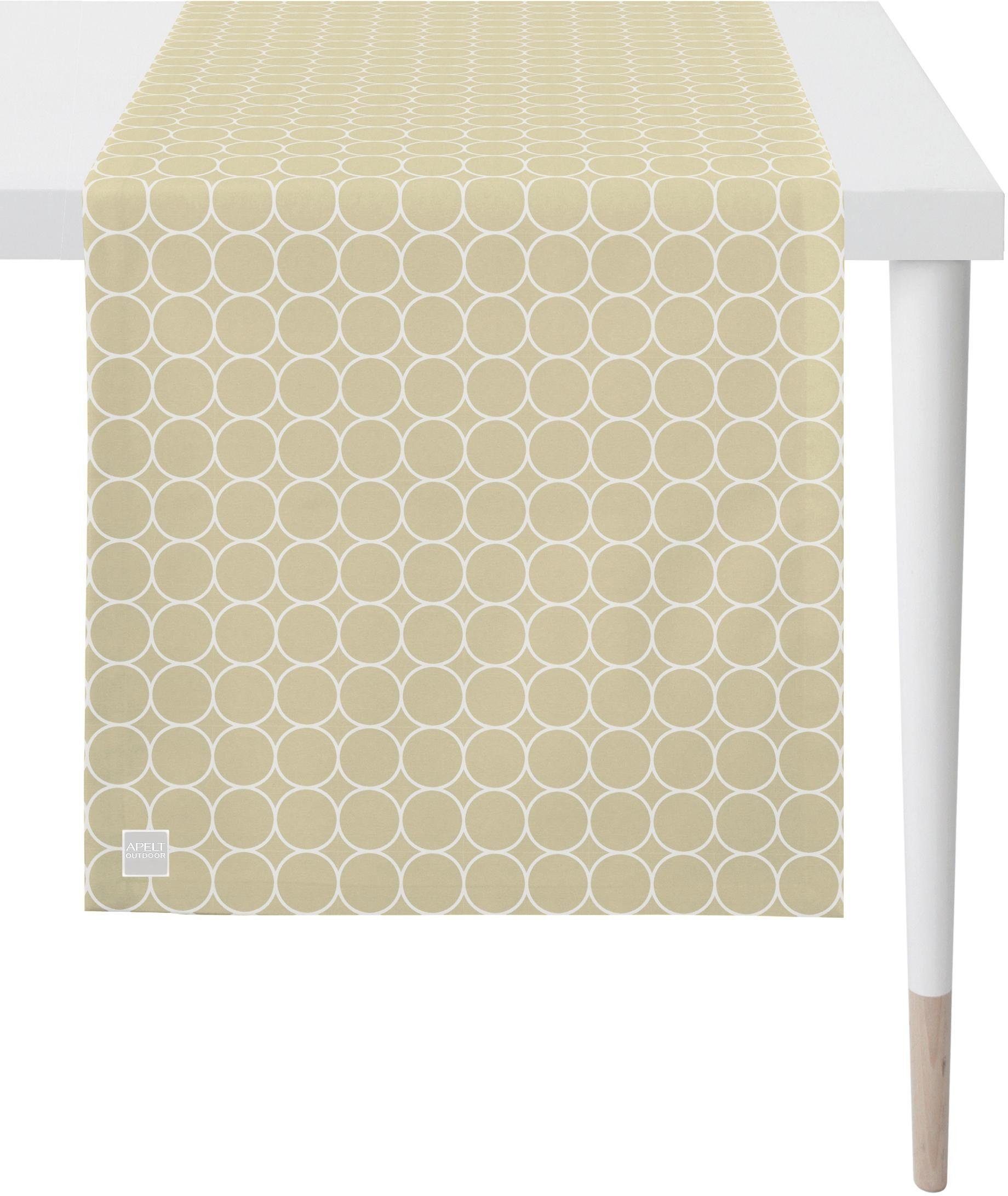 Sommerdeko, Tischläufer Outdoor, Sommer sand/weiß (1-tlg), 3973 Jacquardgewebe APELT