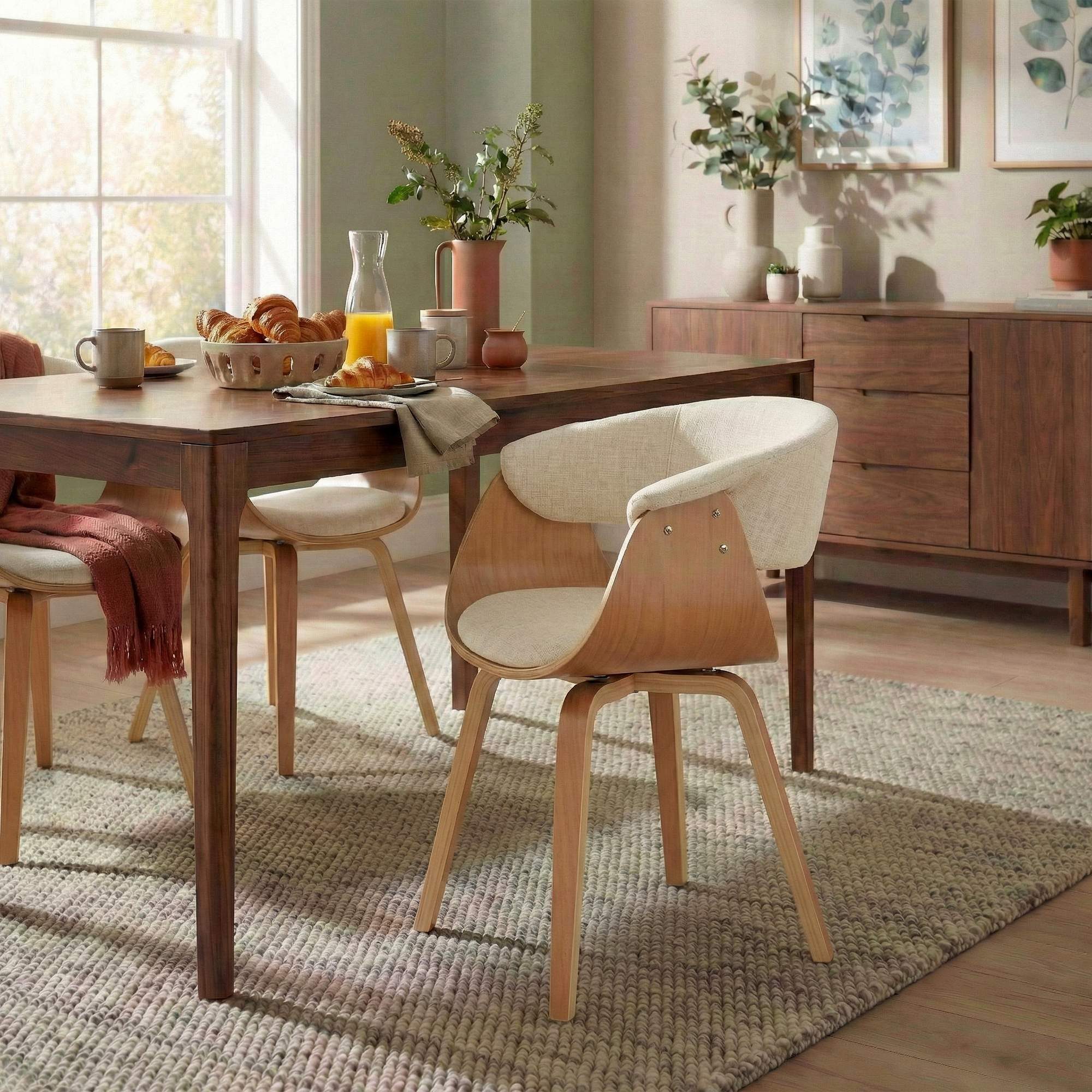 furnicato Esszimmerstuhl Bruce 60x55x75 cm natura/creme (1 St)
